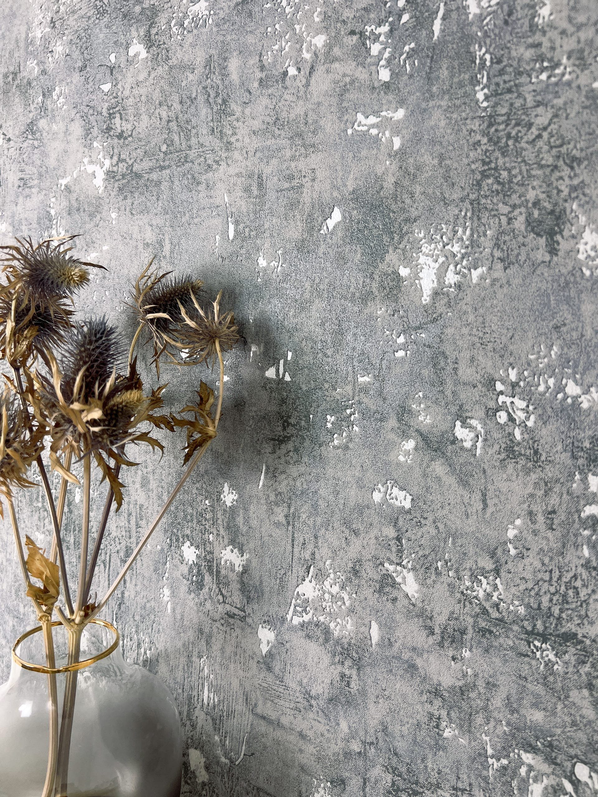 Newroom Vliestapete, Grau Tapete Modern Beton - Betonwand Glanztapete Dunke günstig online kaufen