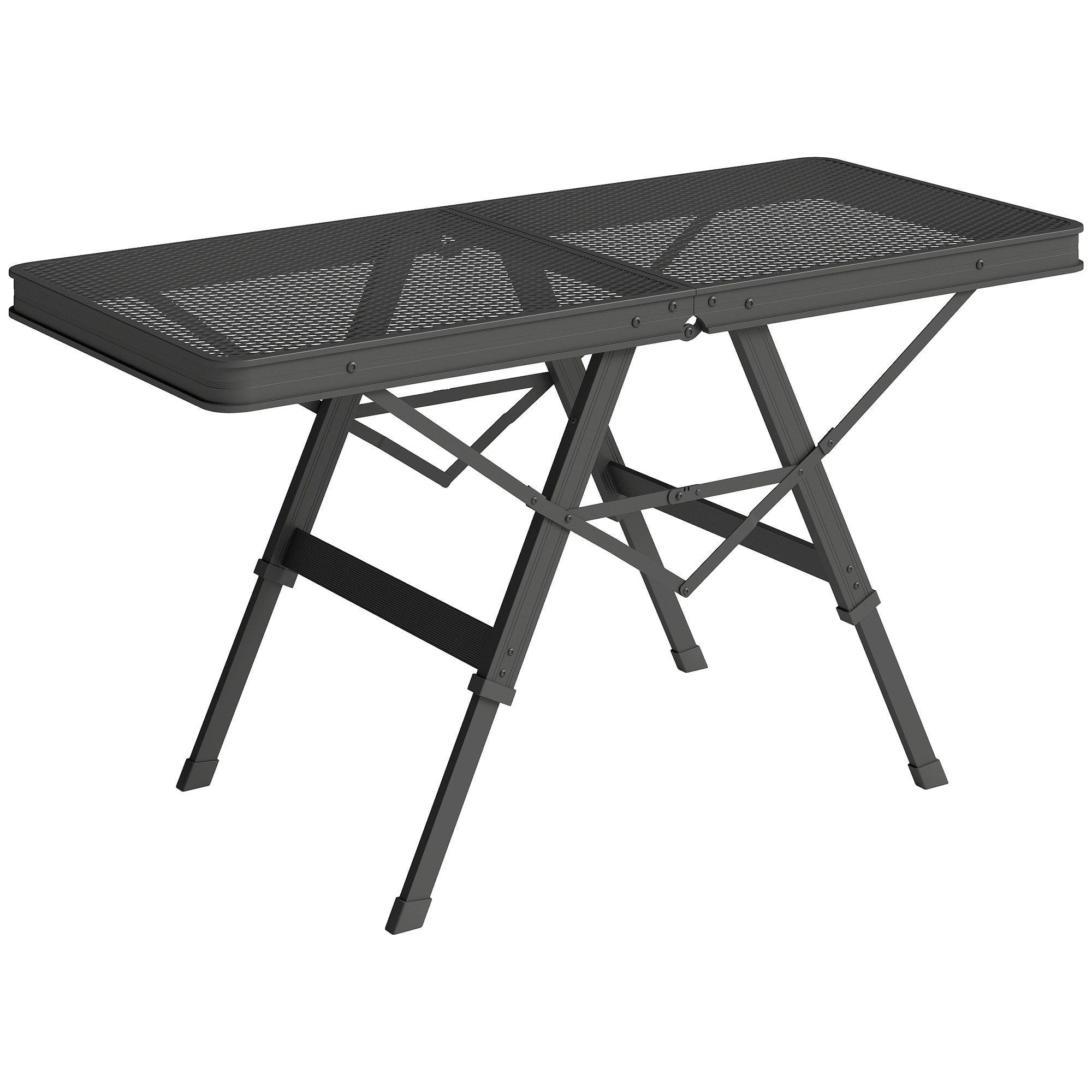 Campingtisch mit Metallgitter