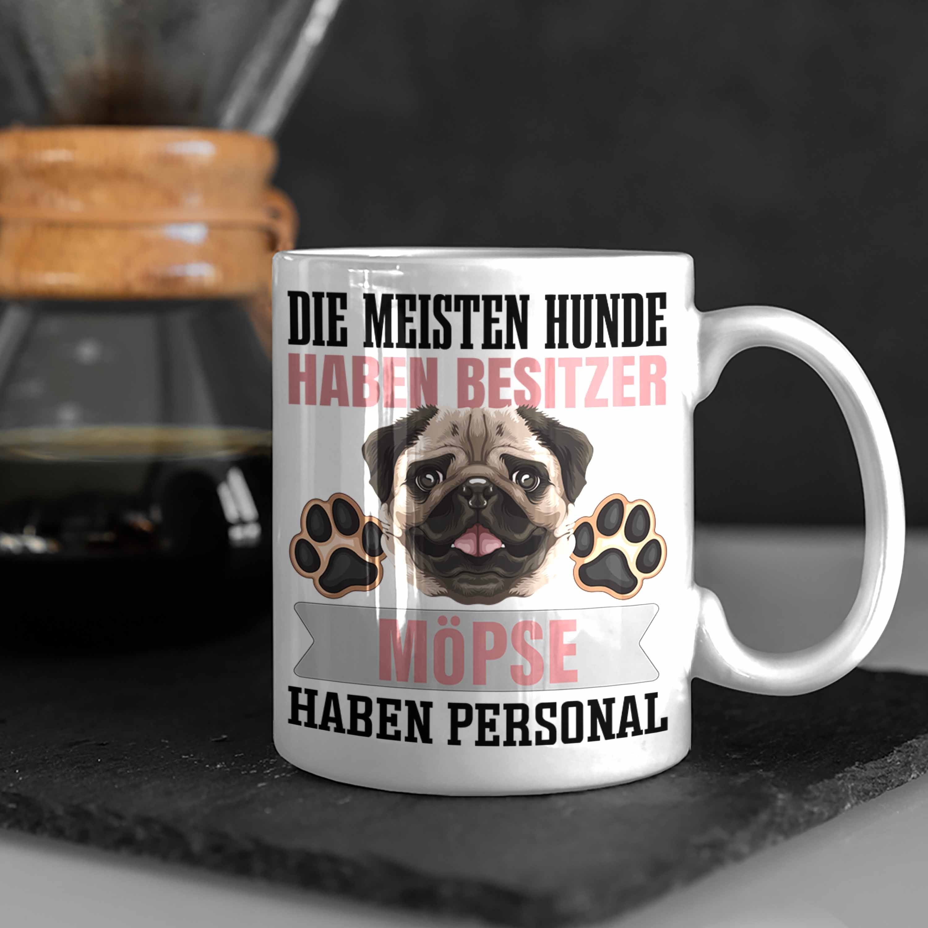 Tasse Trendation Besitzerin Besitzer M Lustiger Weiss Geschenkidee Geschenk Tasse Spruch Mops