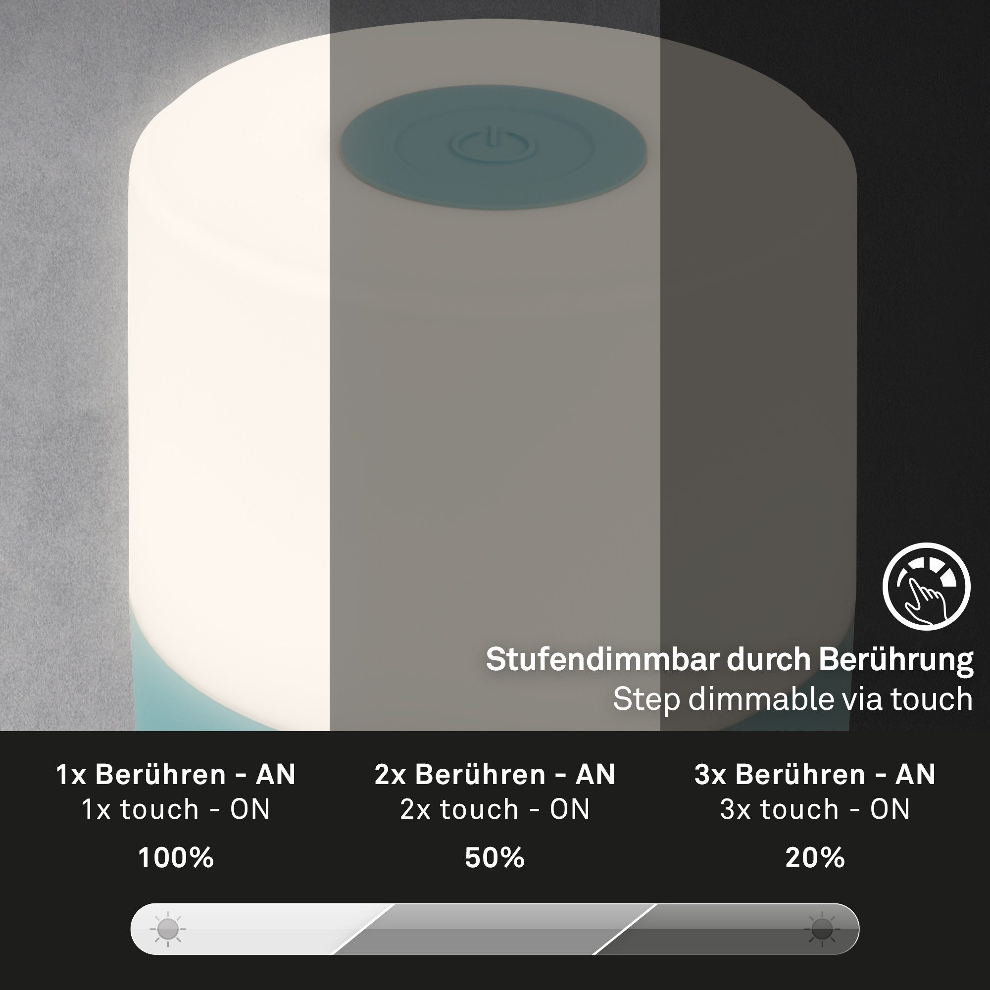Briloner Leuchten Tischleuchte Tischleuchte SMAL, LED fest integriert – Bild 5 von 5