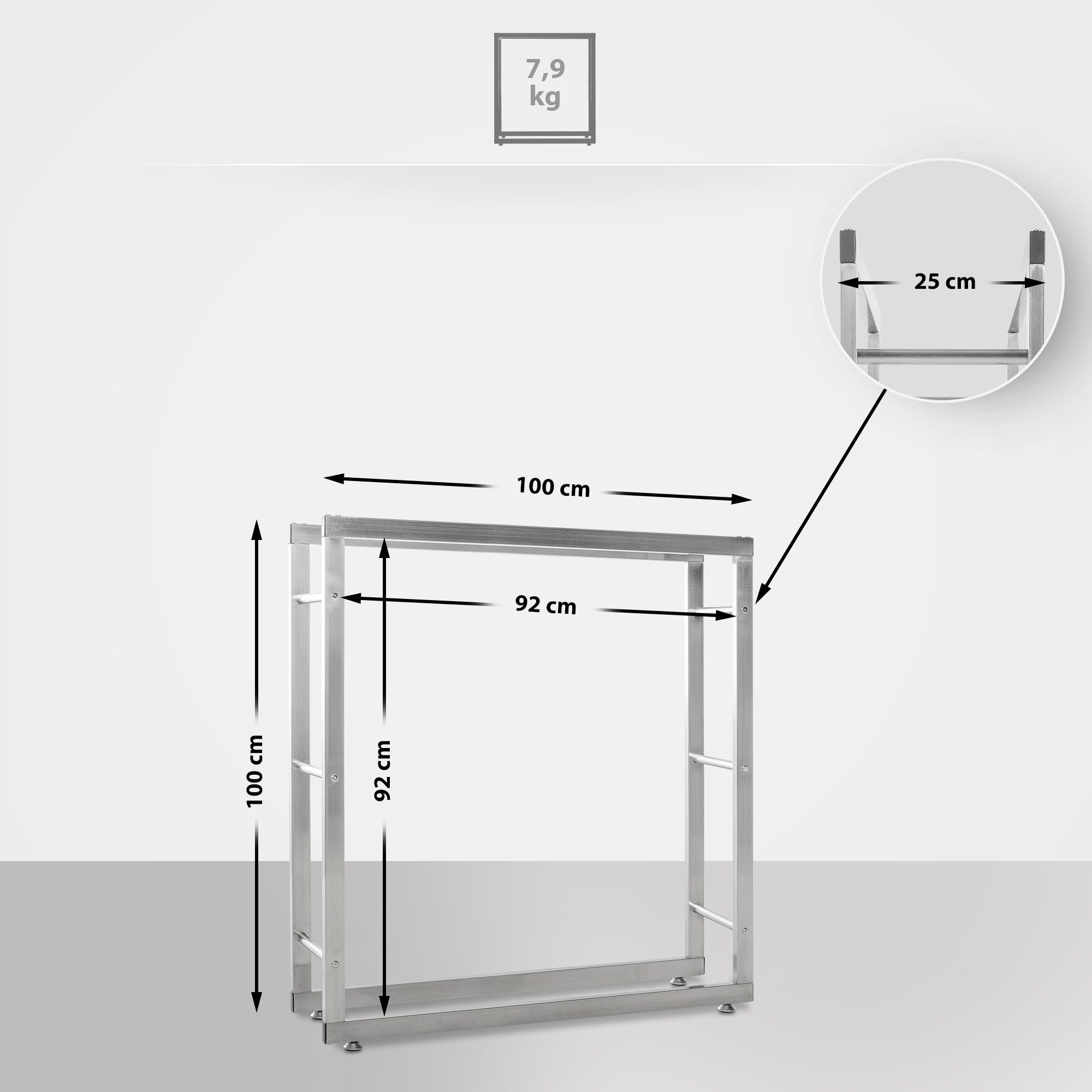 CLP Kaminholzregal Keri V2, BxTxH:100x25x100 cm, günstig online kaufen