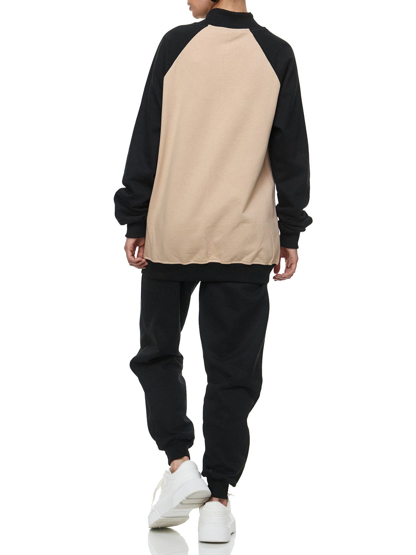 L.gonline Freizeitanzug Damen Trainingsanzug, Freizeitanzug ohne Kapuze 500A (2-tlg., im modischem Design), Fitness Freizeit Casual