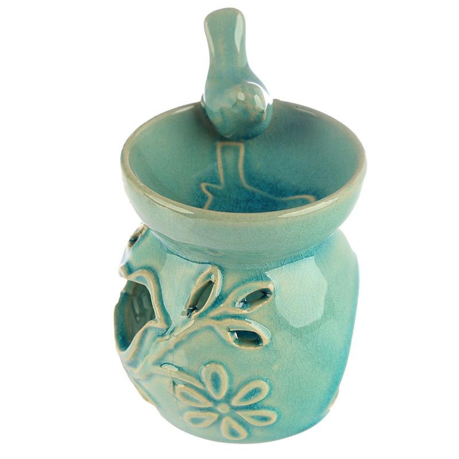Puckator Keramik Duftlampe aus Vogelbad Geblumtes Eden Duftlampe