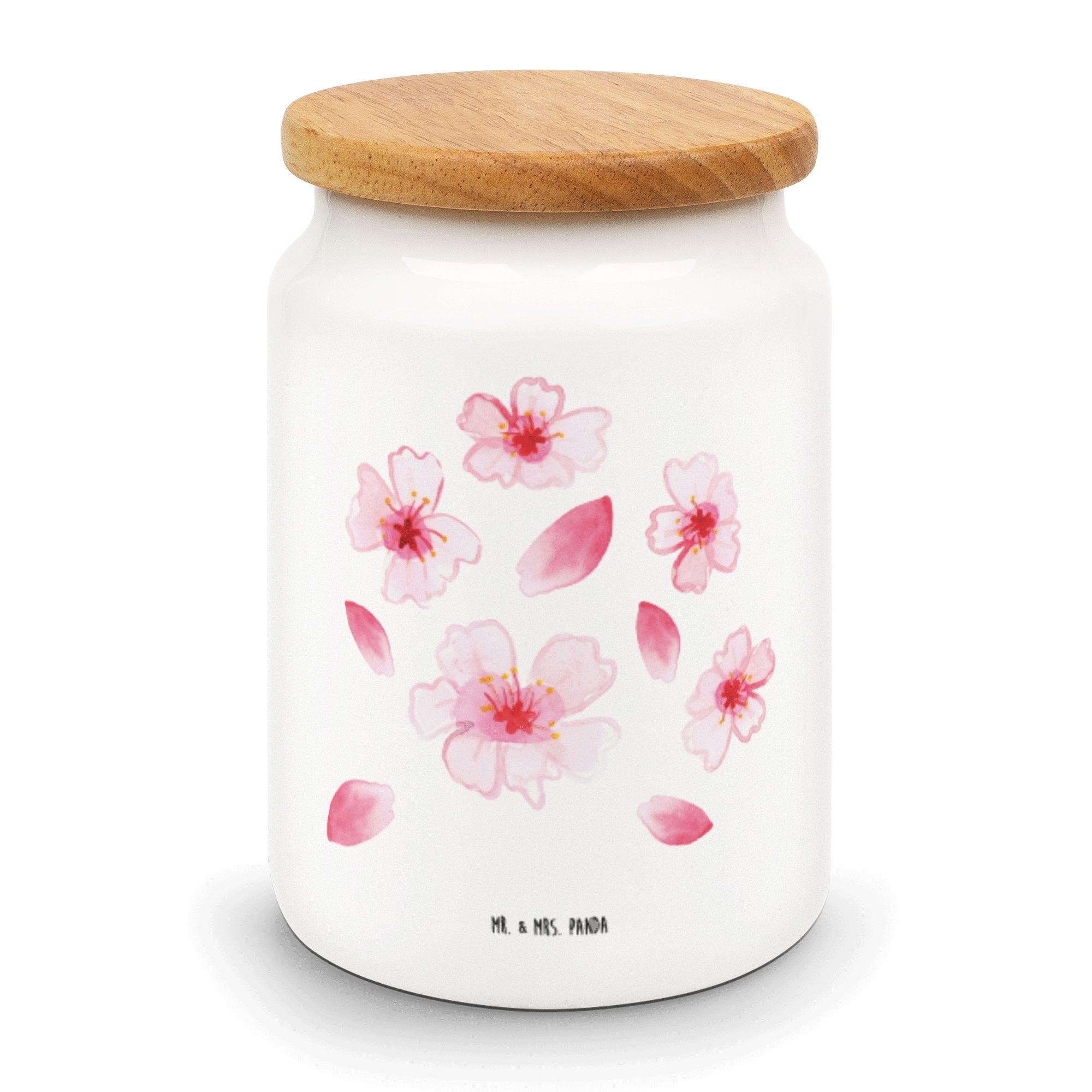 (1-tlg) Mr. Weiß Keramik, Kirschblüten, & Meer Muster, Vorratsdose Panda - - Mrs. Blumen, Geschenk, Kek, Kirschlüten