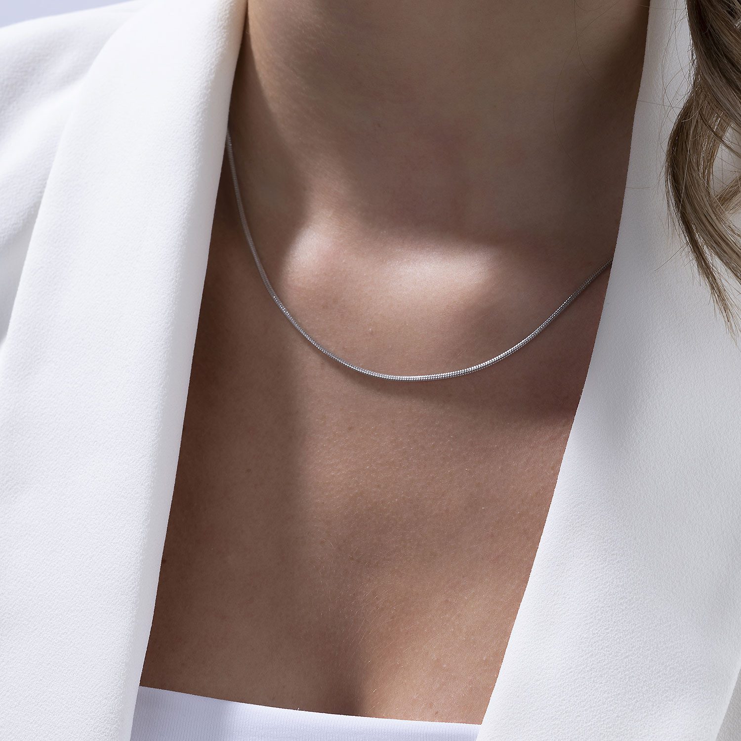 Materia Silberkette Schlangenkette Damen Silber 1,7mm 40-60cm K18, 925 Ster günstig online kaufen