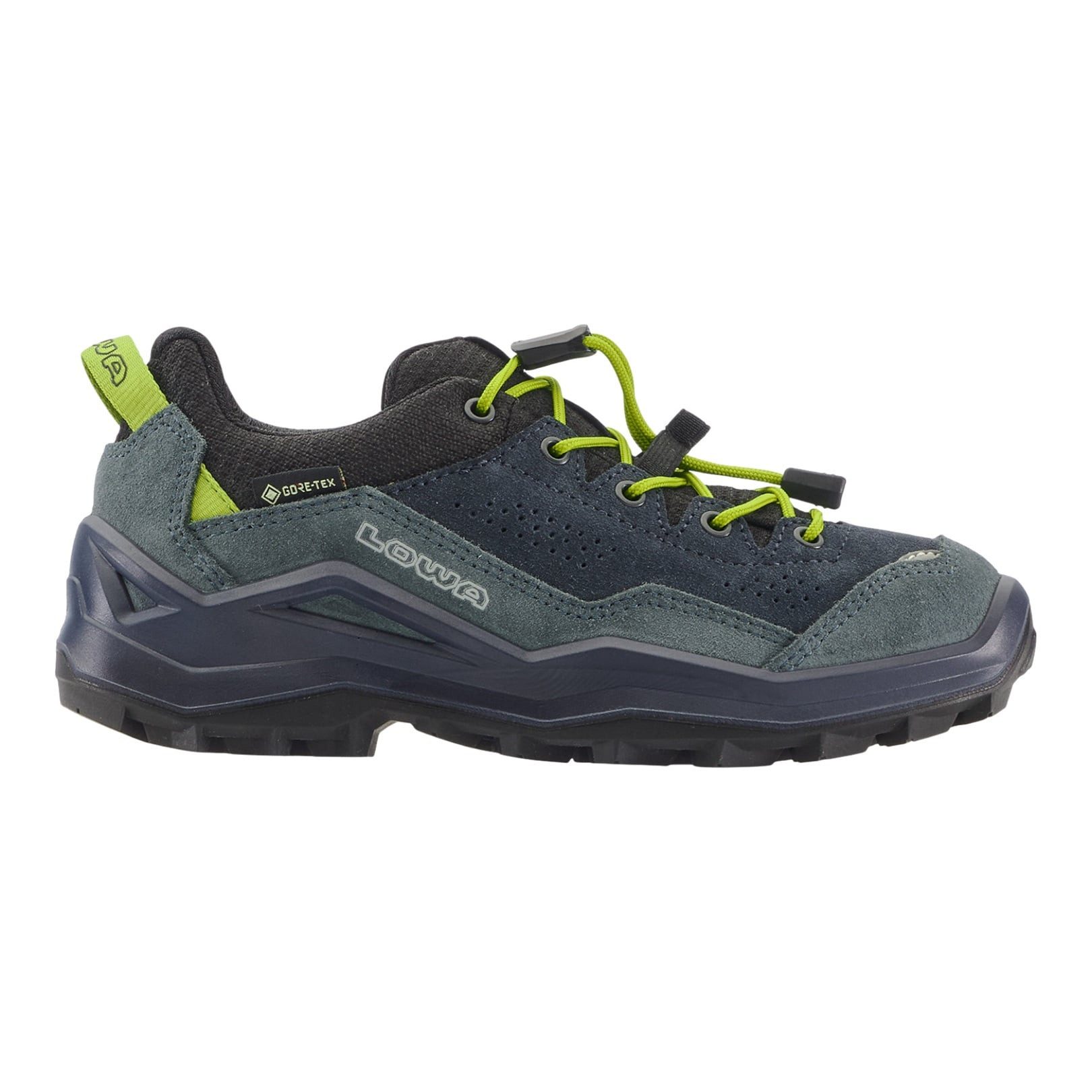 Lowa Wandax LO GTX (Veloursleder/Synthetik, wasserdicht) dunkelpetrol/lime Wanderschuh