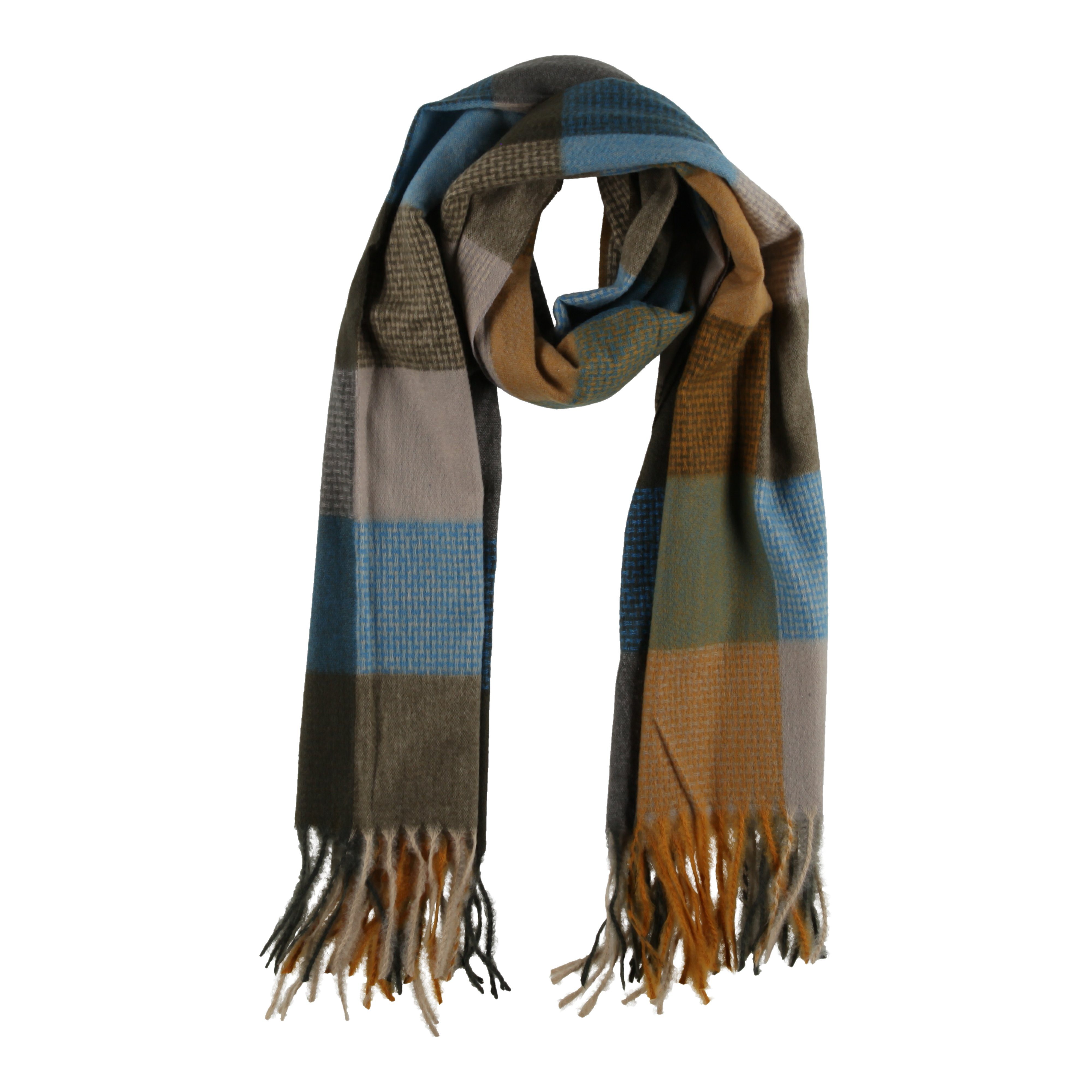 COFI 1453 Schal XXL Schal Damen Halstuch Winterschal Schultertuch mit Karo-Muster