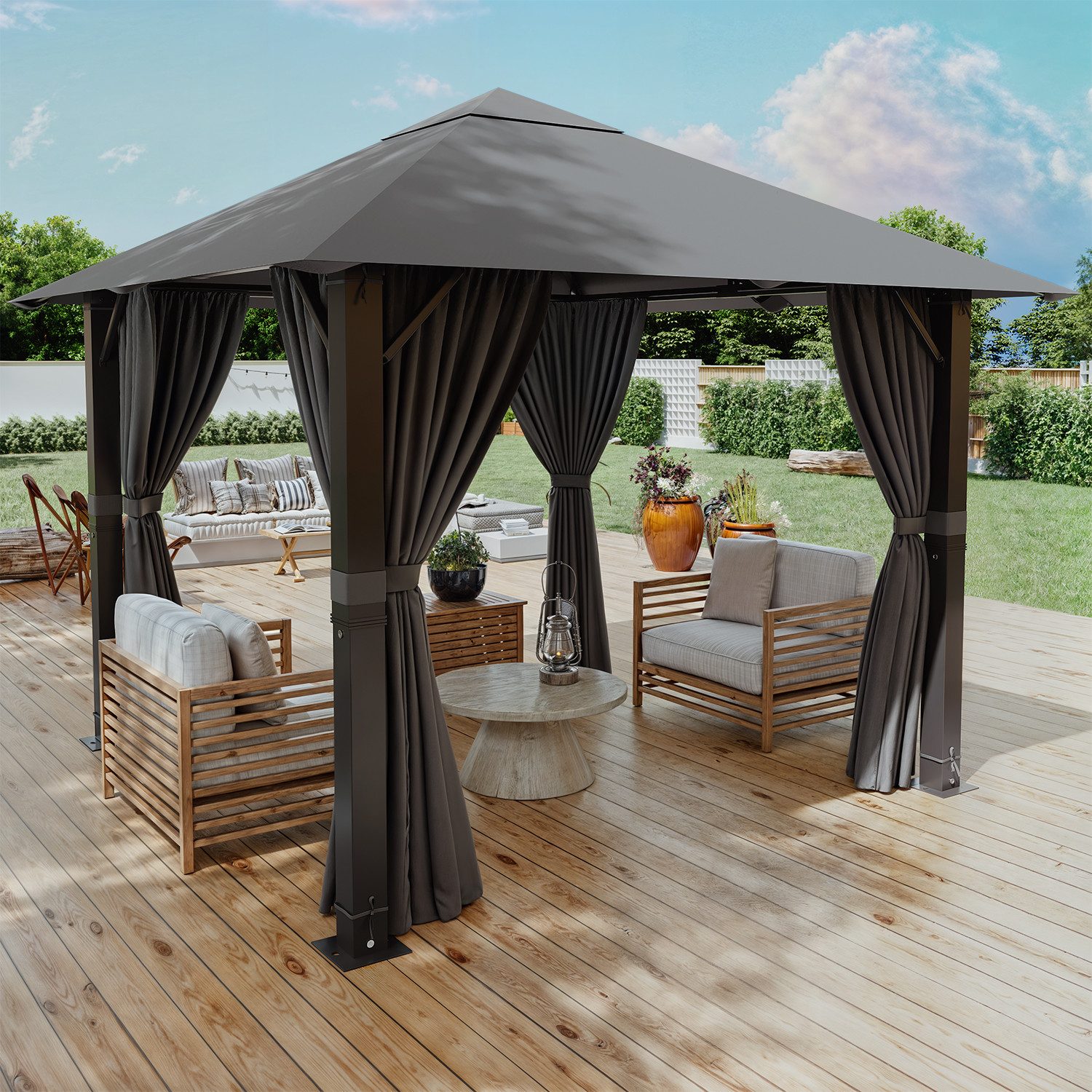 GUNJI Pavillon Großes 3*3/3/3/4M wasserdichtes Gartenzelt günstig online kaufen