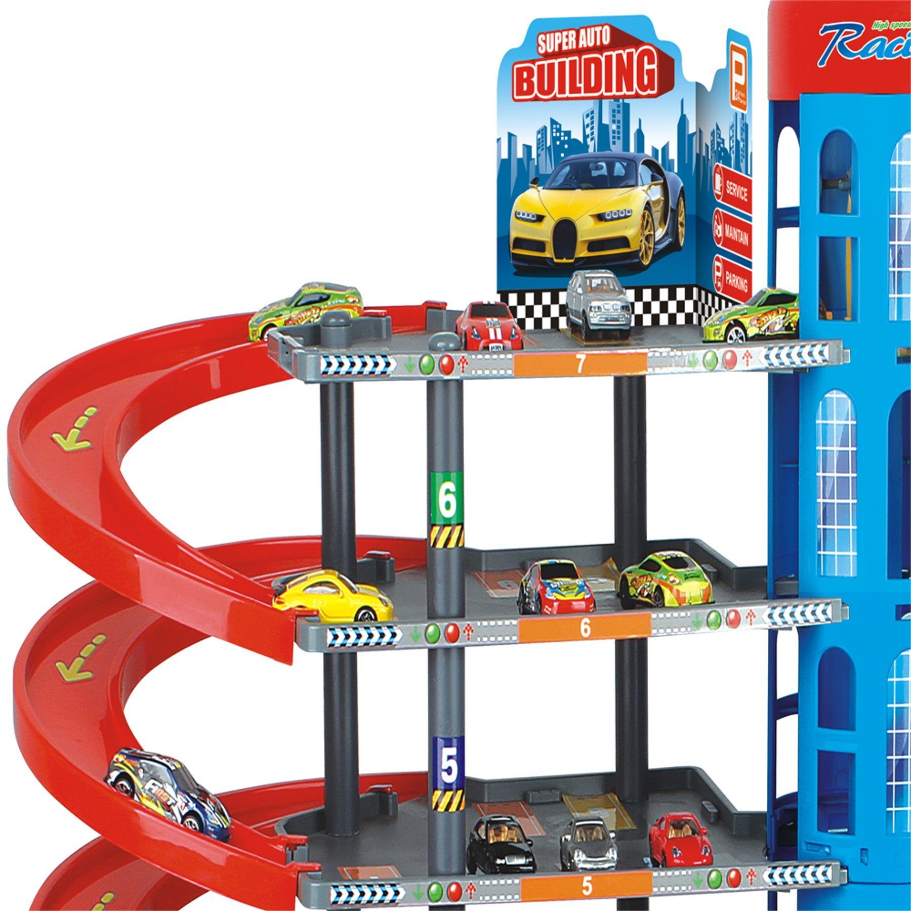 TikTakToo Spiel-Parkgarage XXL Parkhaus Parkgarage Autogarage Parktower (Sp günstig online kaufen