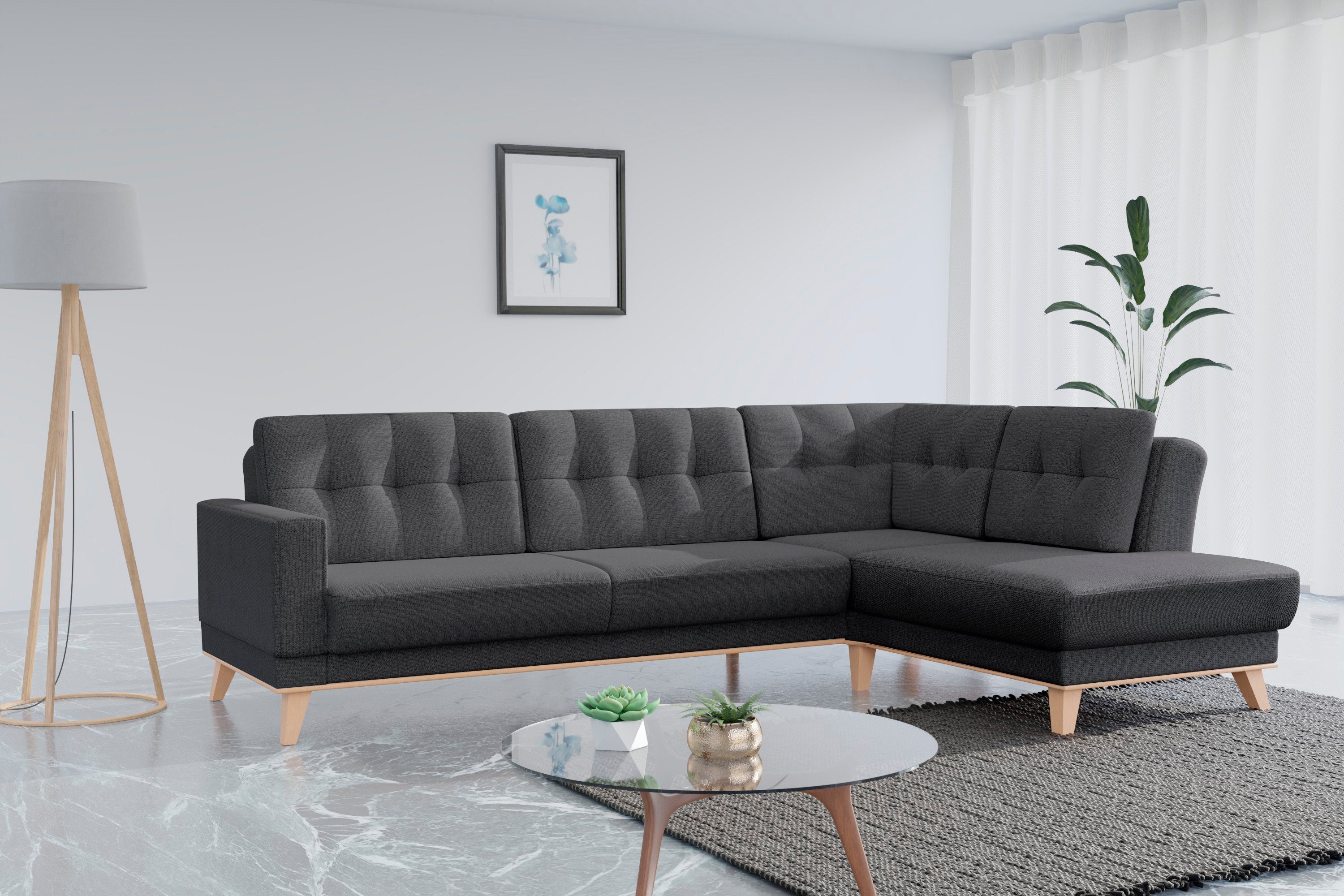 sit&more Ecksofa Lavida, wahlweise mit Kippfunktion und Bettkasten