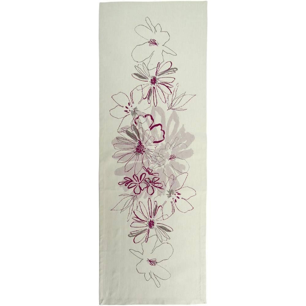 sander table + home Tischläufer Tischläufer Big Bloom in Red Plum 50 x 140 cm