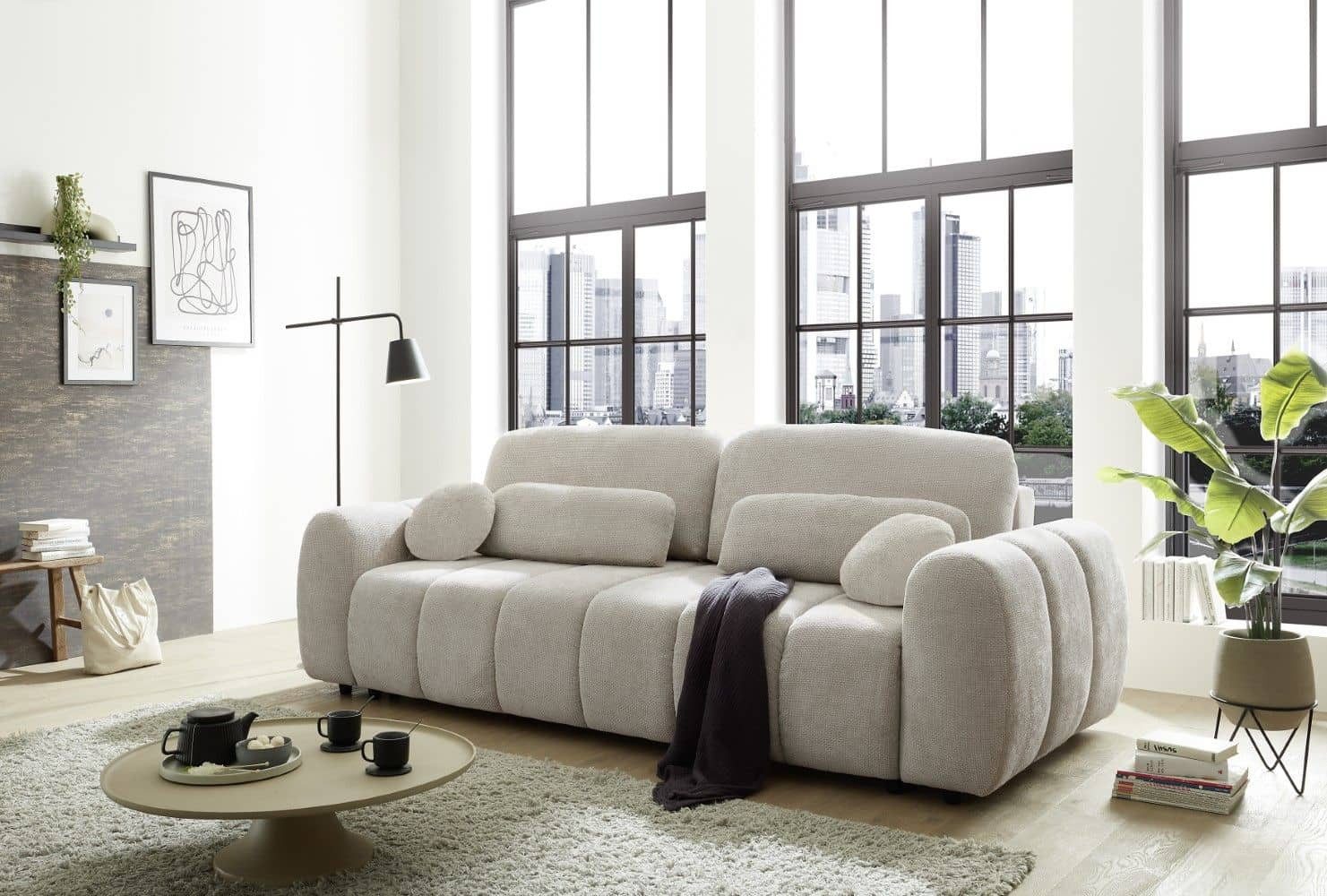 ED EXCITING DESIGN Big-Sofa Bubble, mit Schlaffunktion, Bettkasten, Nierenkissen, Rückenkissen