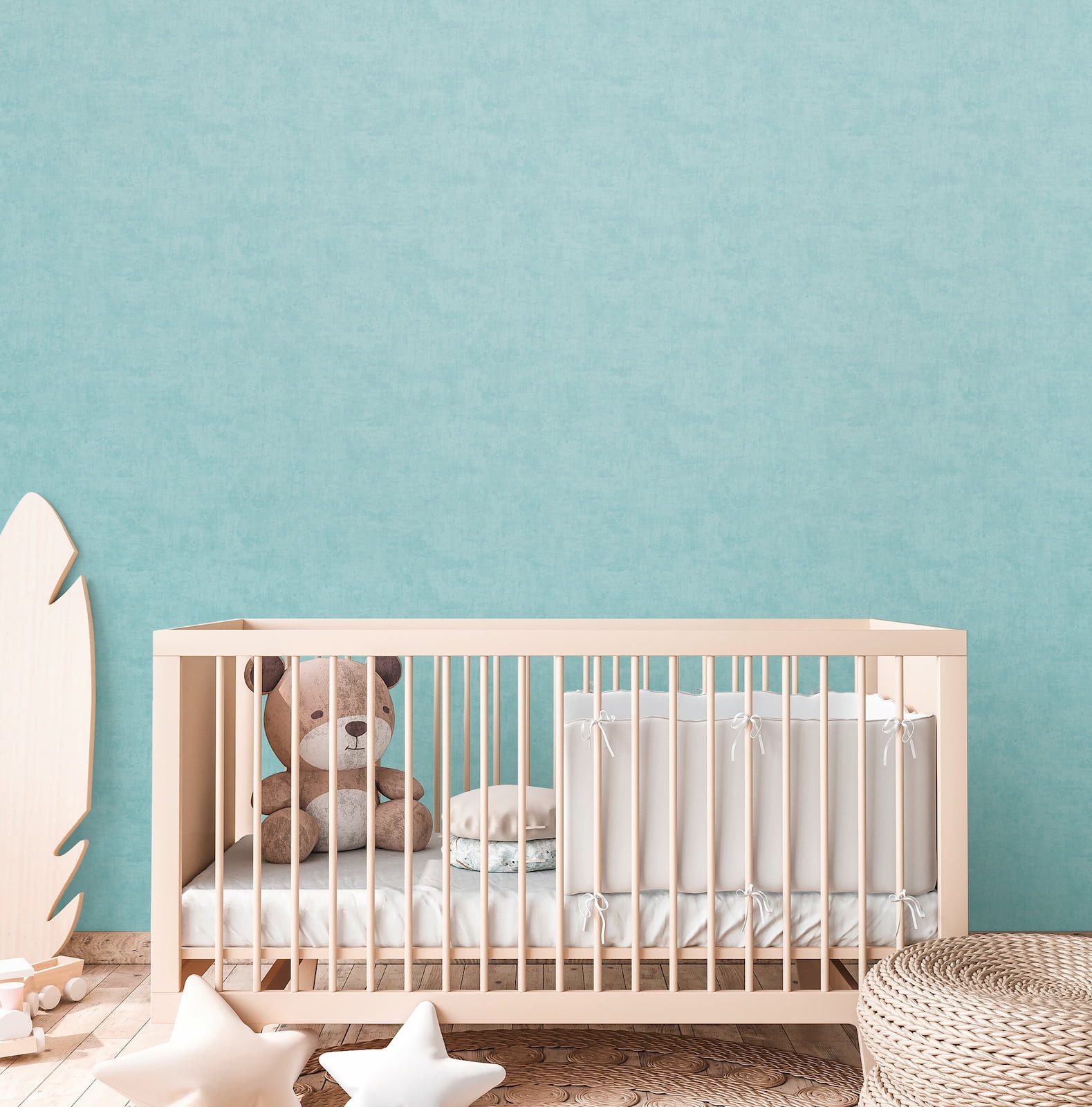 A.S. Création Vliestapete Uni Modern Textil Optik Türkis 77179-4 Lilly + Luis AS Creation