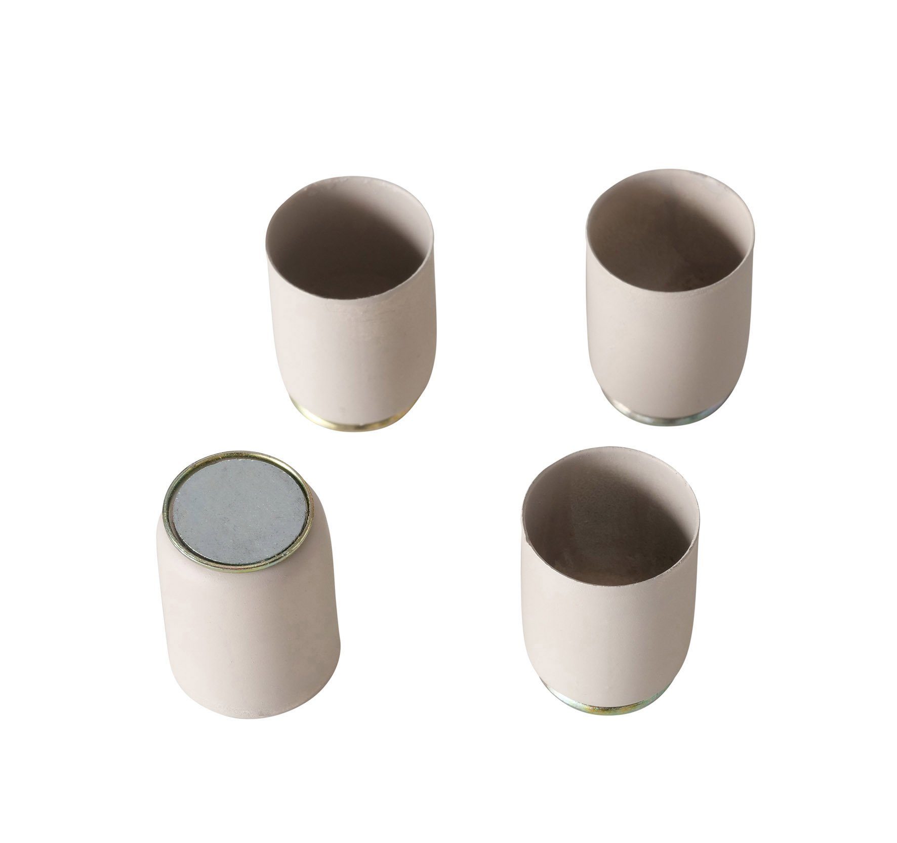 Spetebo Kerzentablett Magnet Kerzentablett Kerzenständer 15 - mit 4 Haltern 30 cm magnetischen tlg), x (Packung, beige Metall 1