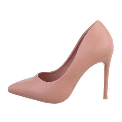 Ital-Design Damen Abendschuhe Elegant High-Heel-Pumps (82285320) Pfennig-/Stilettoabsatz High Heel Pumps in Altrosa