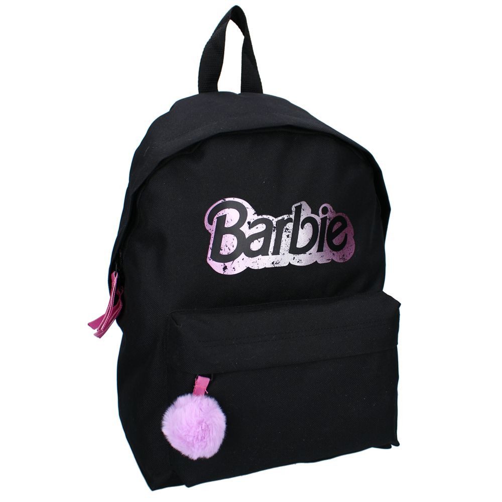 Barbie Kinderrucksack Kinder Rucksack Schwarz Barbie 38 x 26 x 15 cm mit Front-Tasche