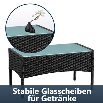 Clanmacy Gartenlounge-Set Gartenmöbel Handgeflochten Garnitur Sitzgruppe Sofa Gartengarnitur Relax-Lounge