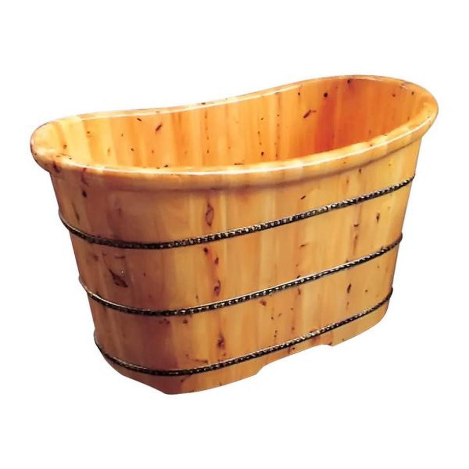 JVmoebel Badewanne Holzbadewanne 120x65 cm - Brauner Badezuber für Entspannung, Made in Europe