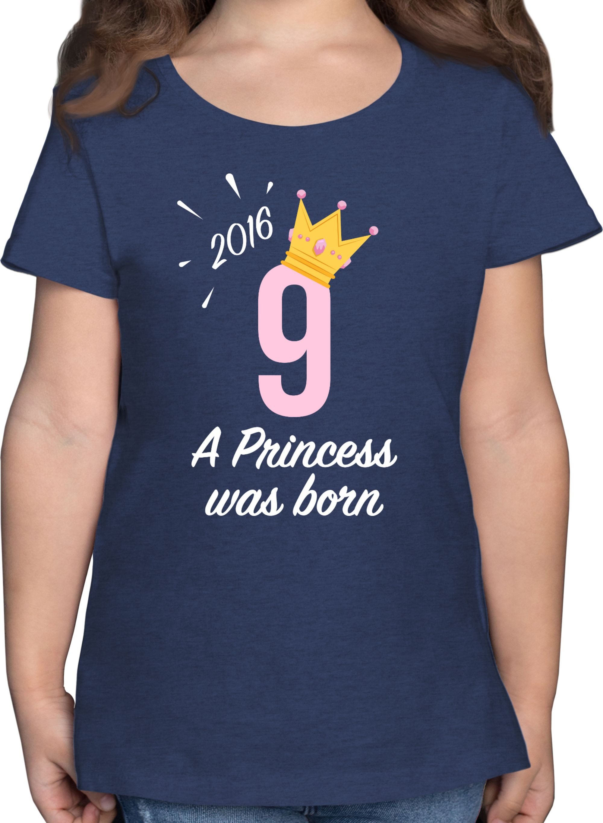 Shirtracer T-Shirt Neunter Mädchen Princess 2017 9. Geburtstag