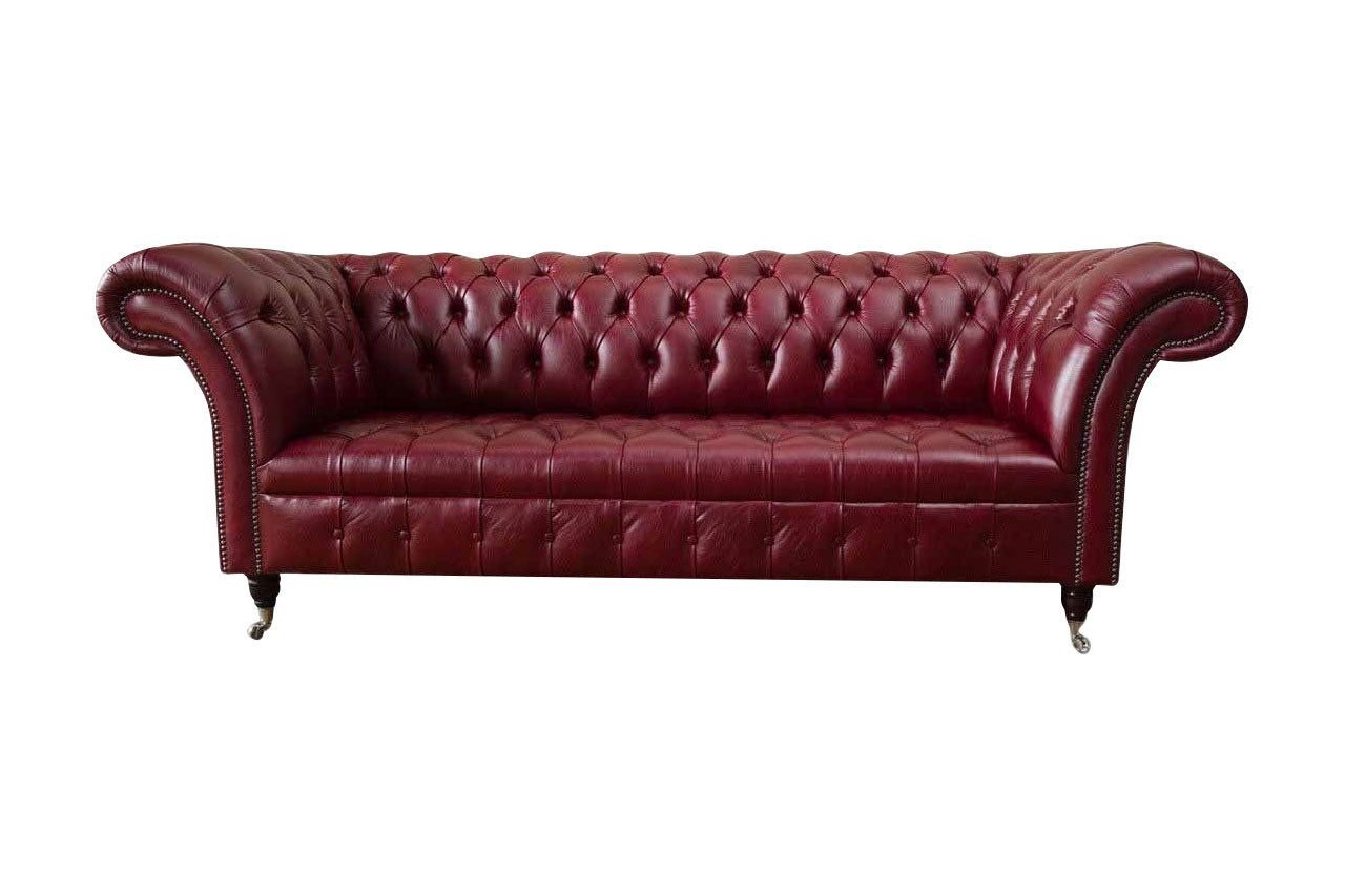 Sofa Chesterfield 3-Sitzer Ledersofa Luxus Braun Möbel 230cm