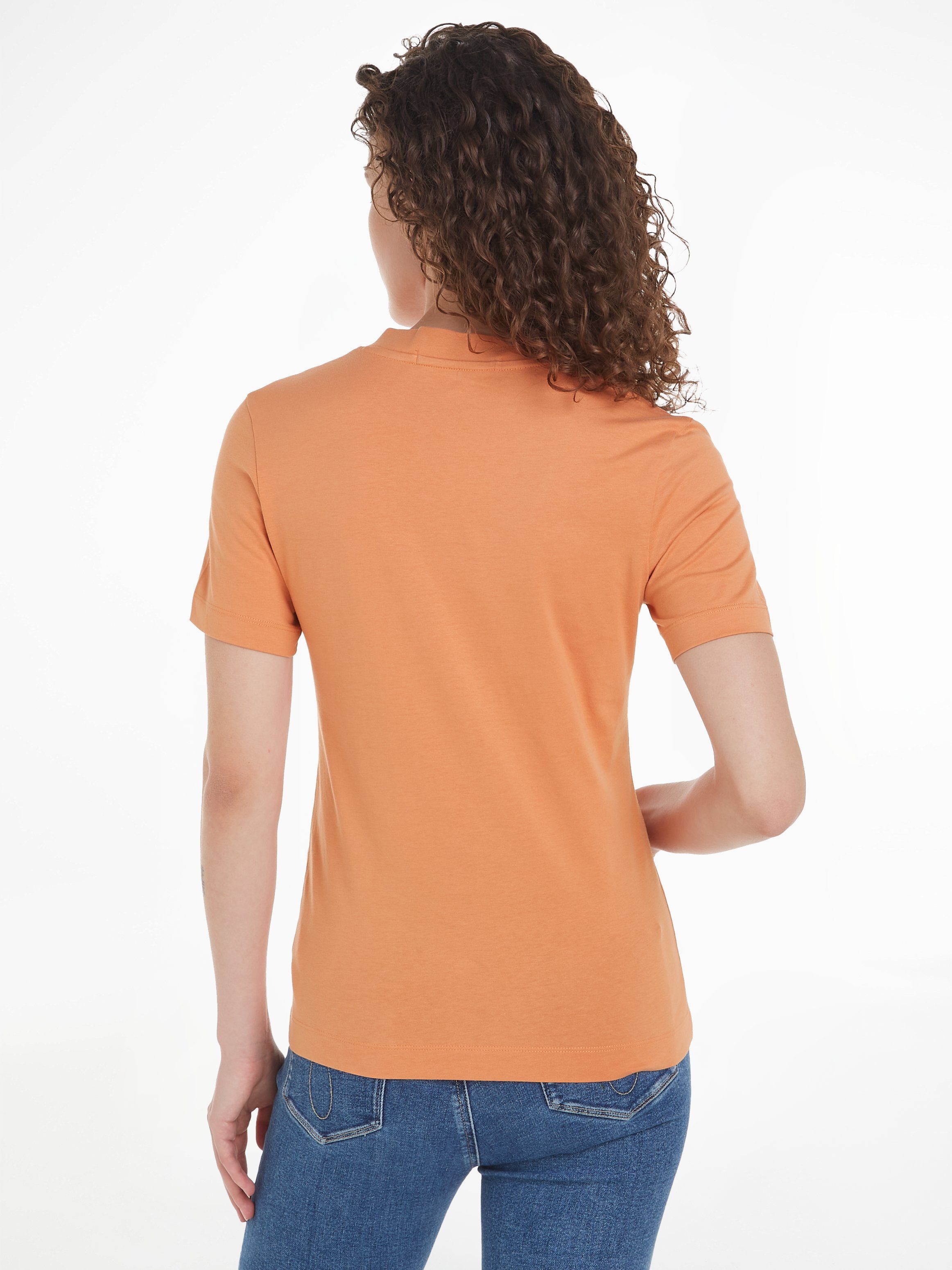 SLIM V-NECK MONOLOGO Klein Orange TEE Tropical mit Jeans Logodruck V-Shirt Calvin