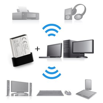 deleyCON deleyCON USB 4.0 Bluetooth Adapter Stick - Plug & Play - EDR - Win 10 Bluetooth-Adapter