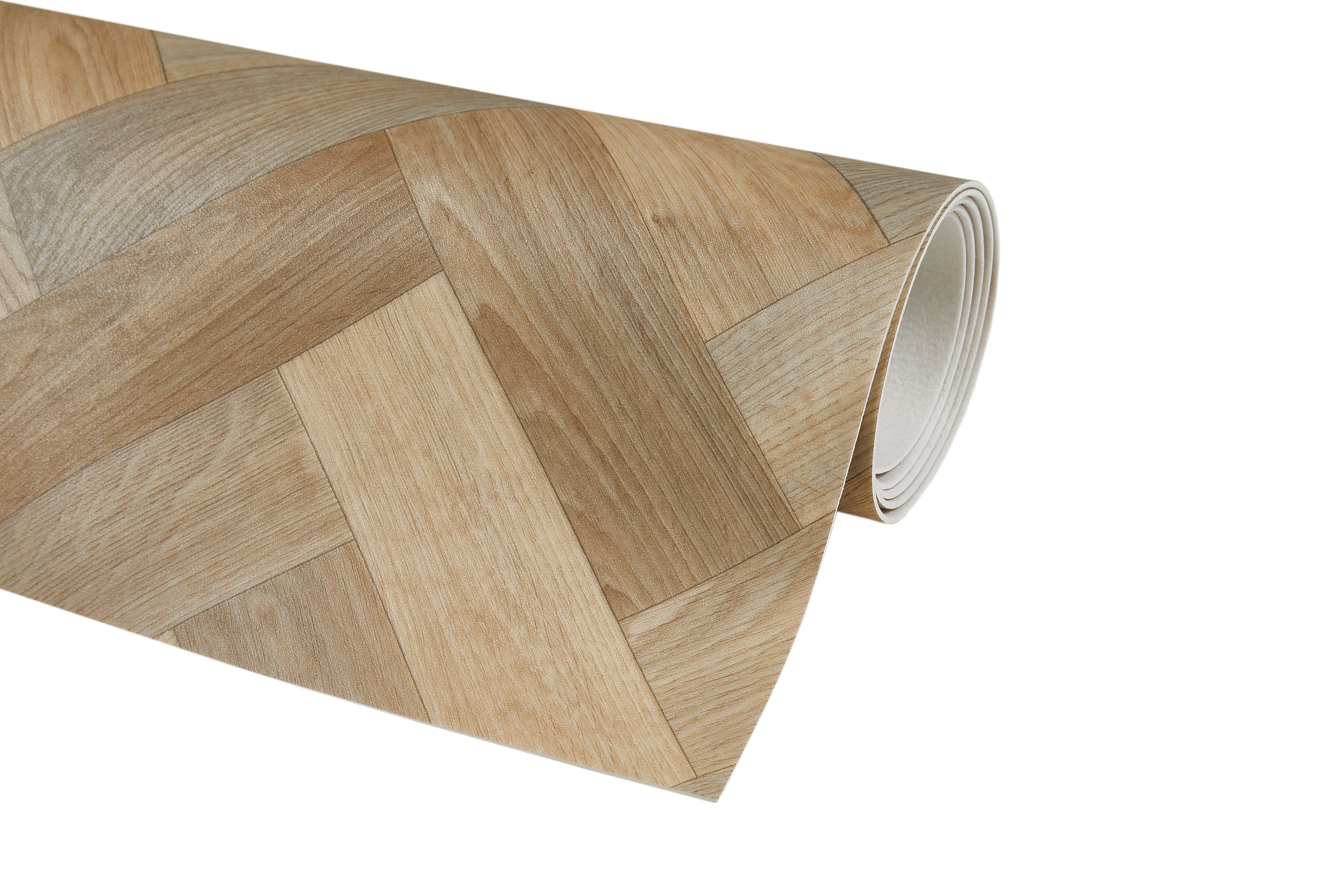 Andiamo Vinylboden Holzoptik, PVC Bodenbelag Meterware 400 cm breit, Stärke 2,80 mm natur