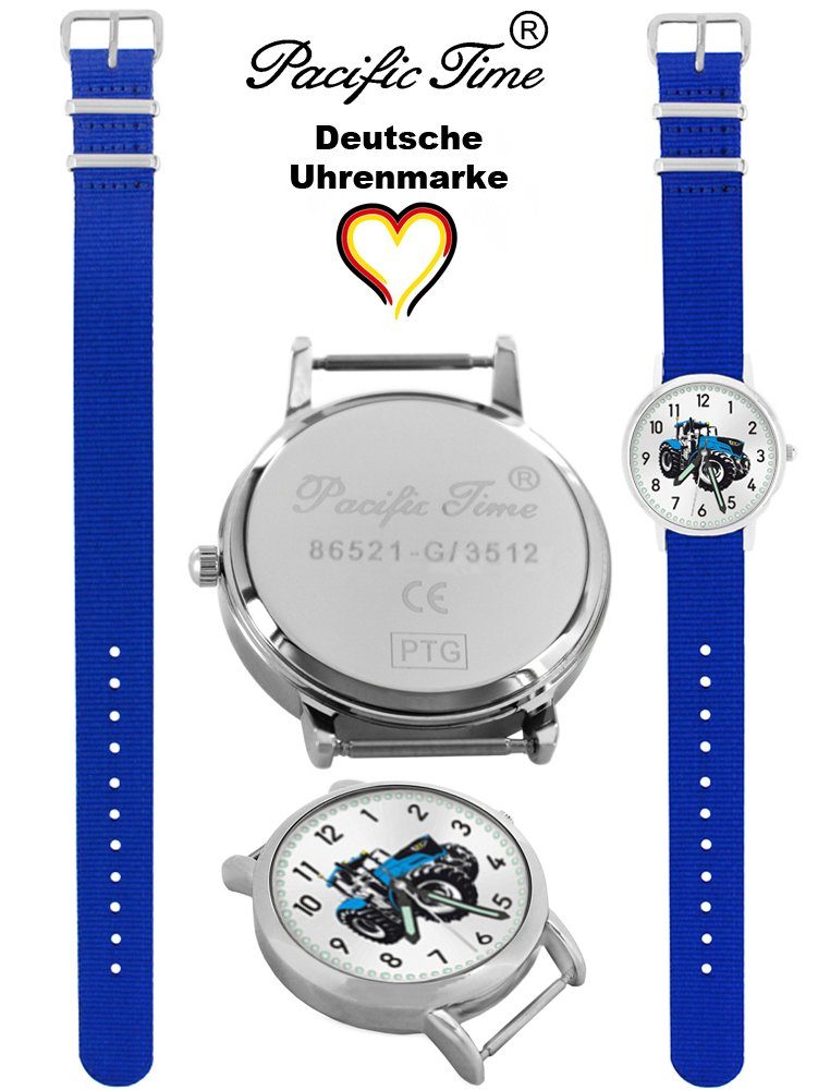Kinder blau Match und Traktor Versand Design Armbanduhr Mix royalblau Wechselarmband, Gratis Quarzuhr Pacific - Time