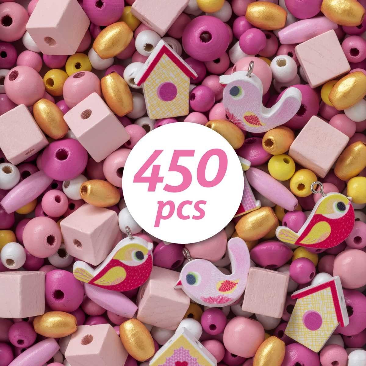 Holzperlen Kreativset DJECO 400 basteln: Perlen bis Kreativset Schmuck 450 rosa