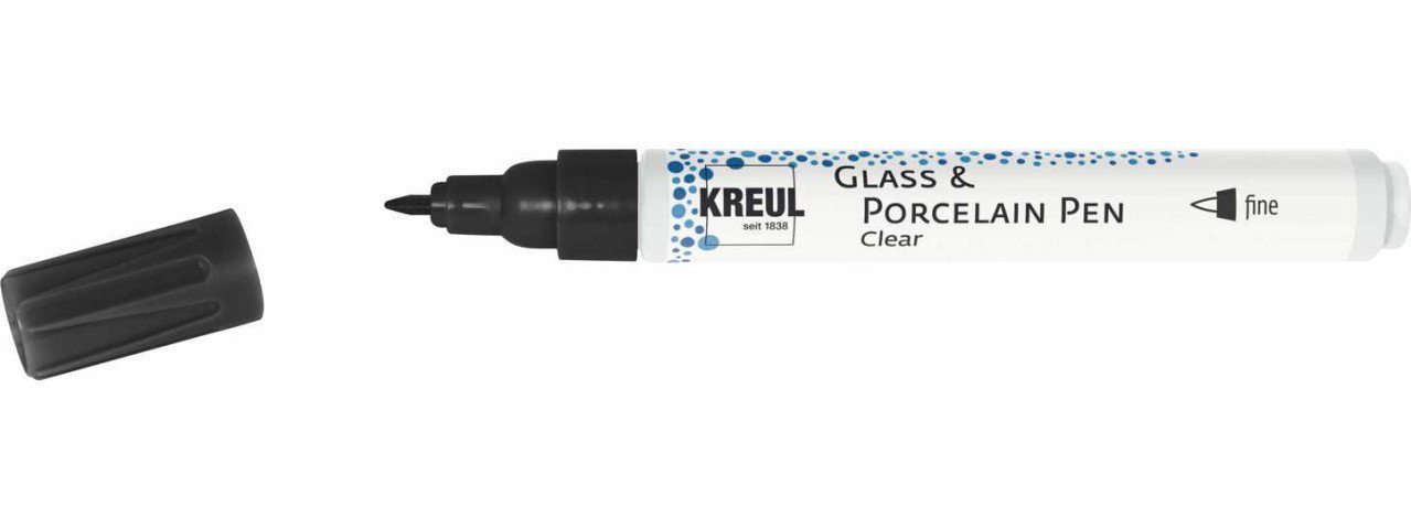 Kreul Bastelfarbe Kreul Glass & Porcelain Pen Clear fine schwarz 1 -