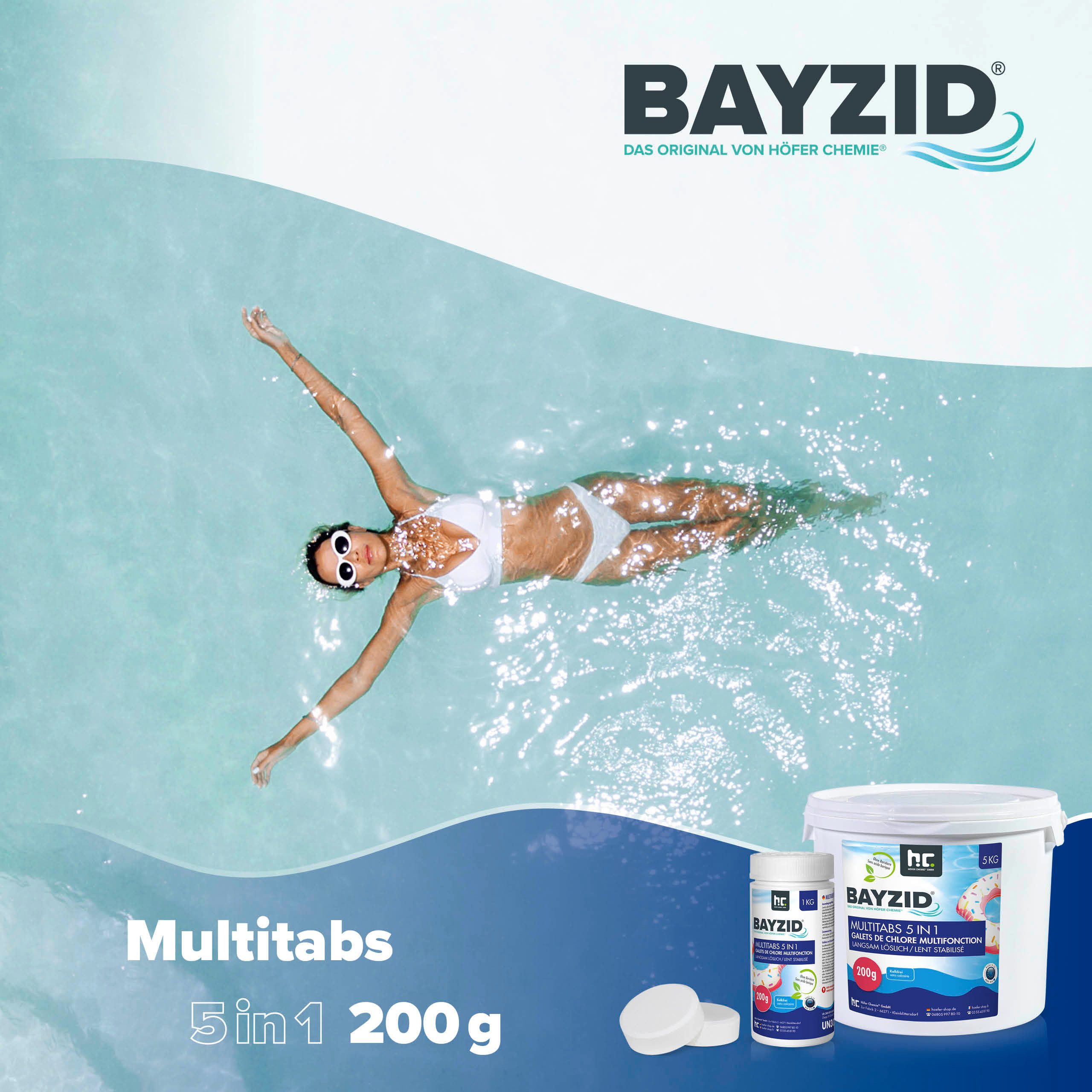 Höfer Chemie GmbH Poolpflege 5 kg BAYZID® Multitabs 200g 5in1 für Pools, Komplette Poolpflege in praktischen Langzeittabletten – Bild 3 von 5