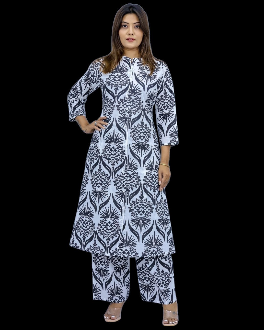 PfauGermany A-Linien-Kleid A-line Long TOP with Palazzo Trauser .2 PCS