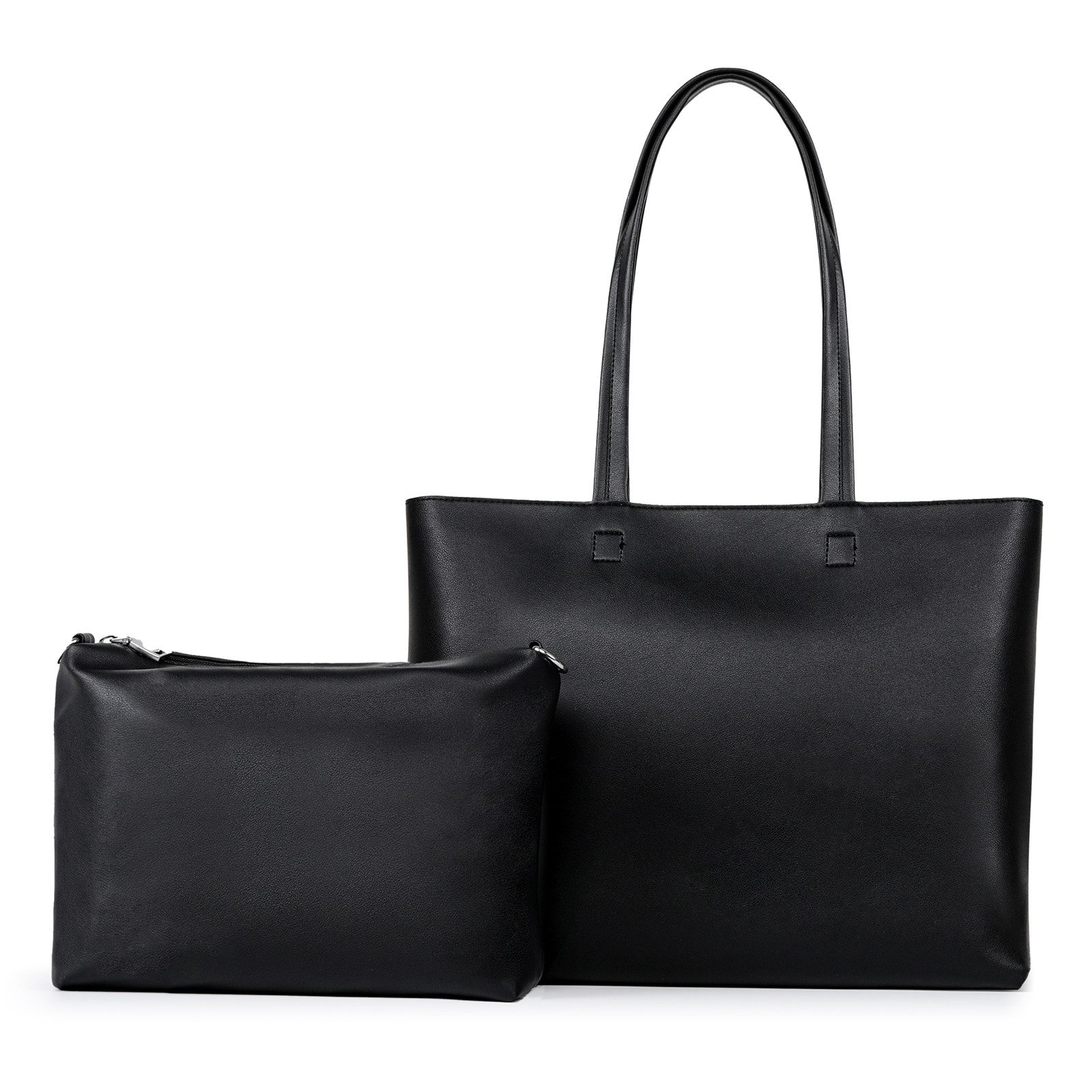 Fassiona Shopper Damen Henkeltaschen Groß Handtasche Mit Einer Kosmetiktasche (2-tlg., Henkeltasche 2PCS Set Einfach Tote Bag), Handtaschen Damen Groß PVC Umhängetasche