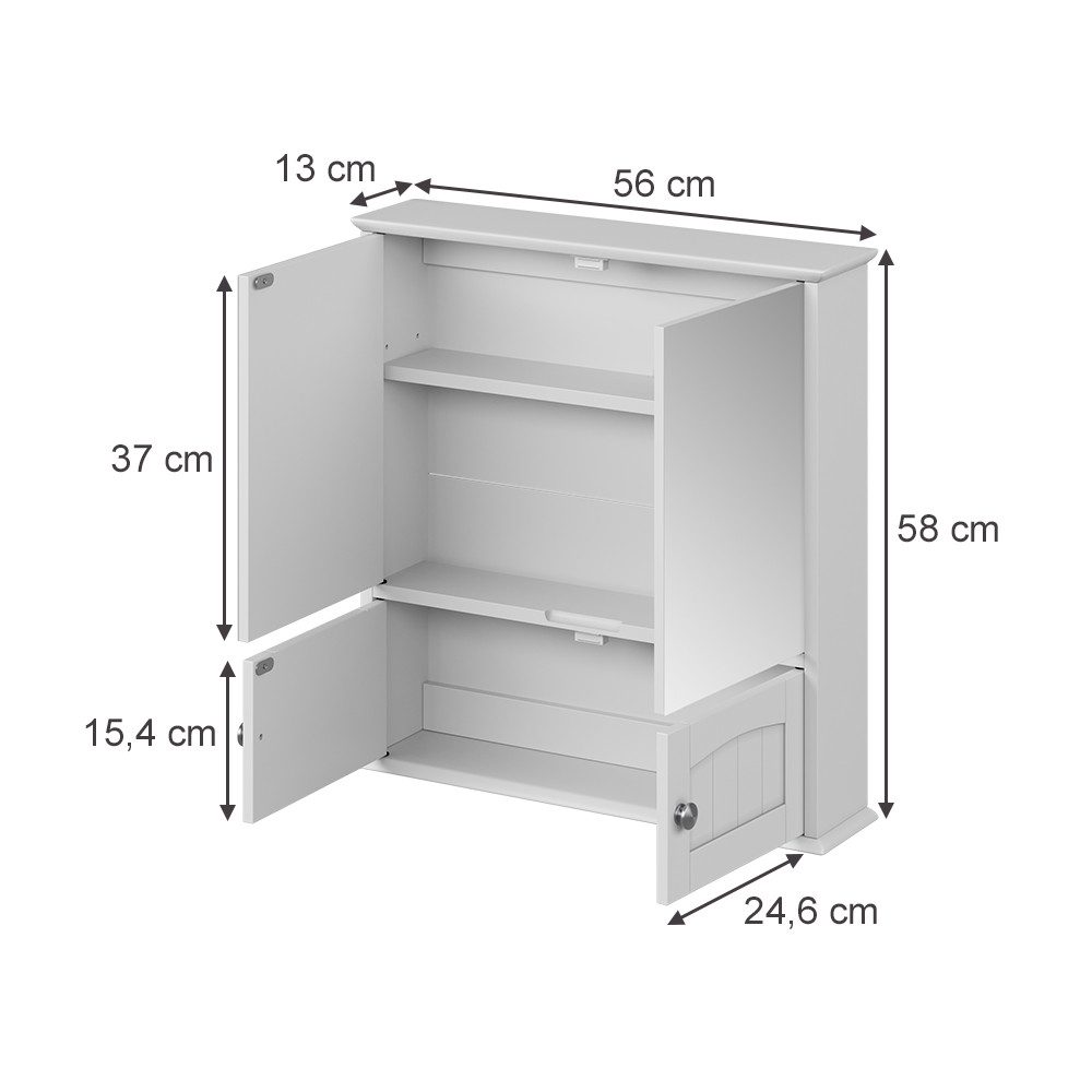 Vicco Badezimmerspiegelschrank Bianco, Weiß, 56 x 58 cm günstig online kaufen