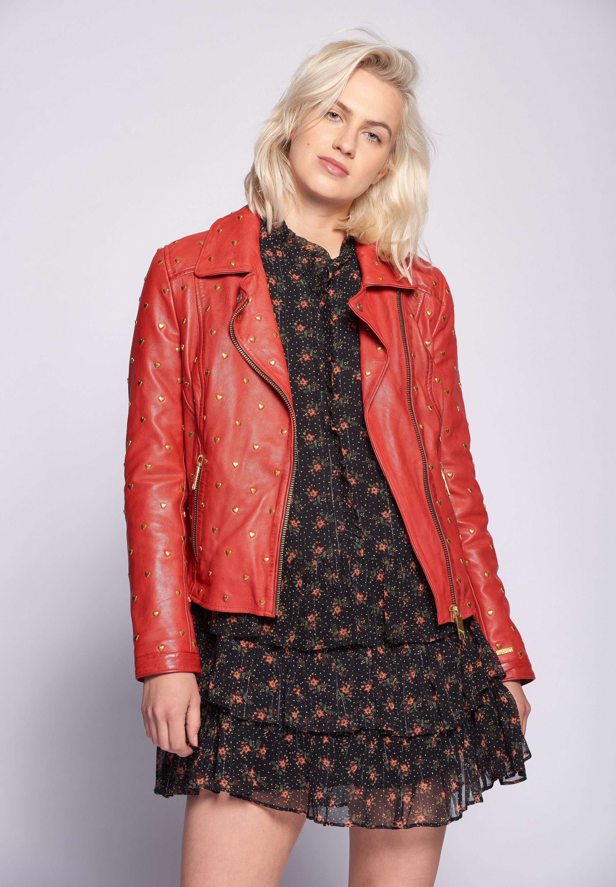 red Lederjacke Maze Heart