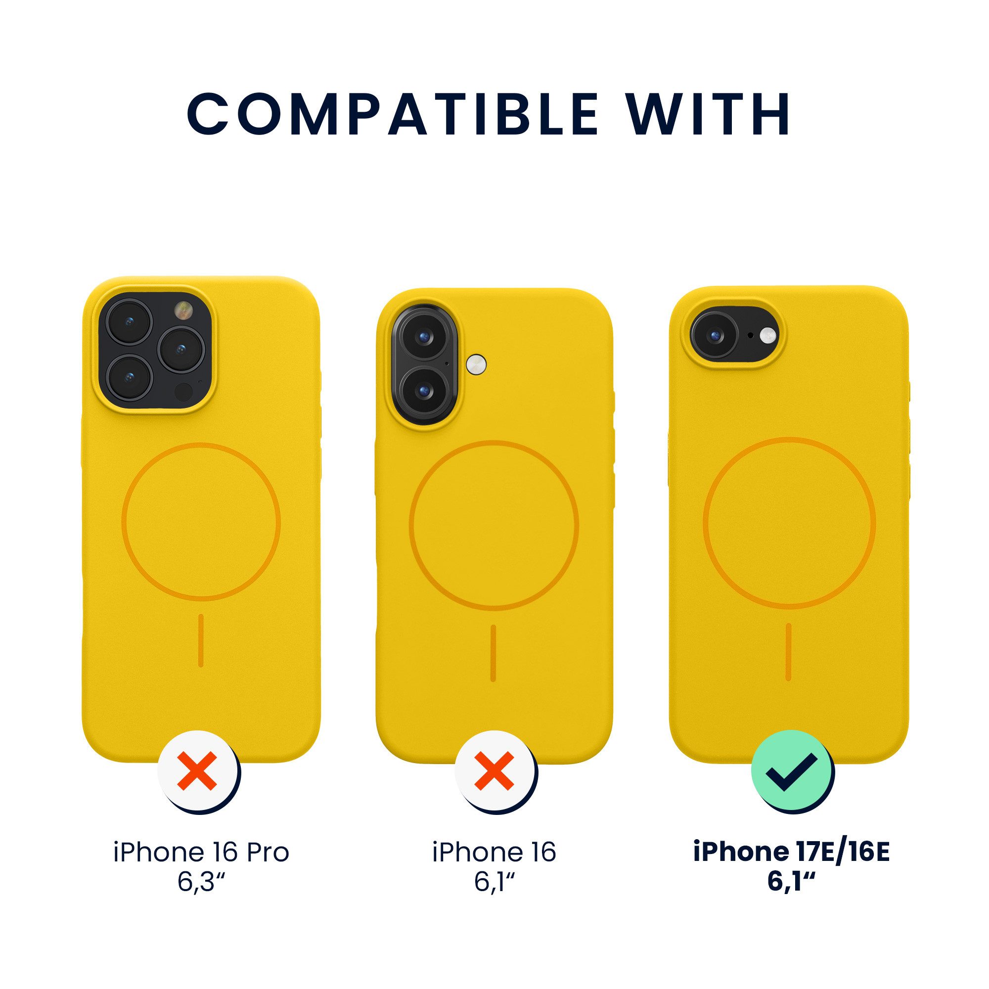 kwmobile Smartphone-Hülle Soft Silikon Case für Apple iPhone 17e / iPhone 16e Hülle, magnetische Schutzhülle kompatibel mit MagSafe Cover gummiert