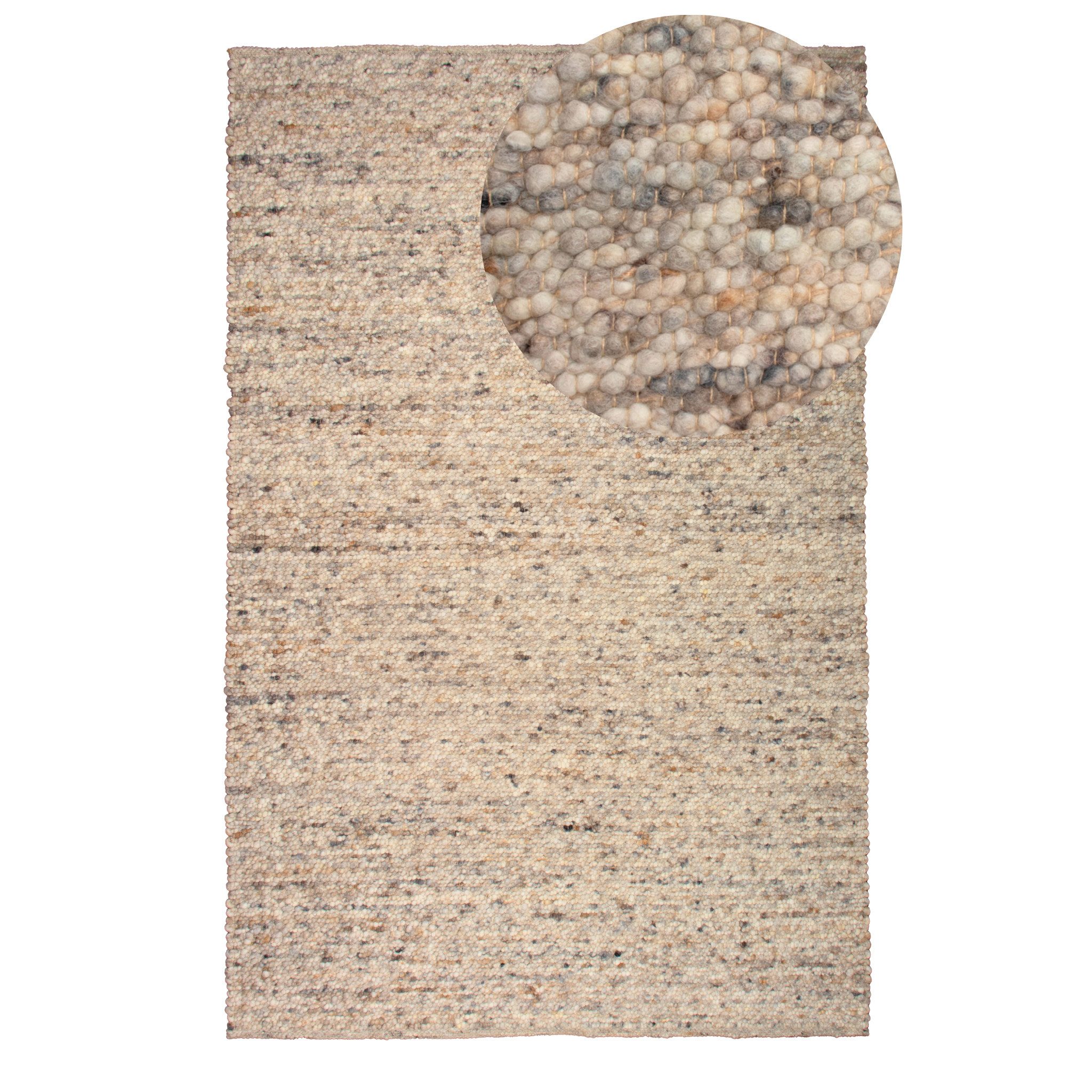 HARO Designteppich Piazza Rimini, Flachgewebter Schurwollteppich mit lebendiger Melierung