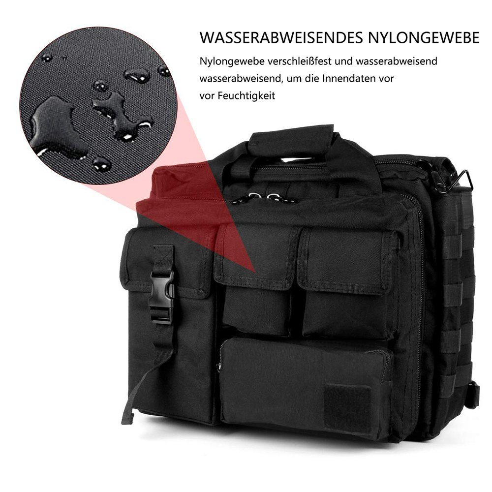 GelldG Freizeittasche schwarz Herren Laptop Taktische Schulter Messenger Multifunktion Bag