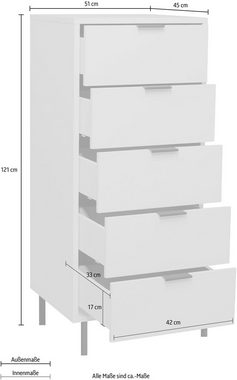 Mäusbacher Kommode Bonnie, Breite 51 cm mit Quadratgestell