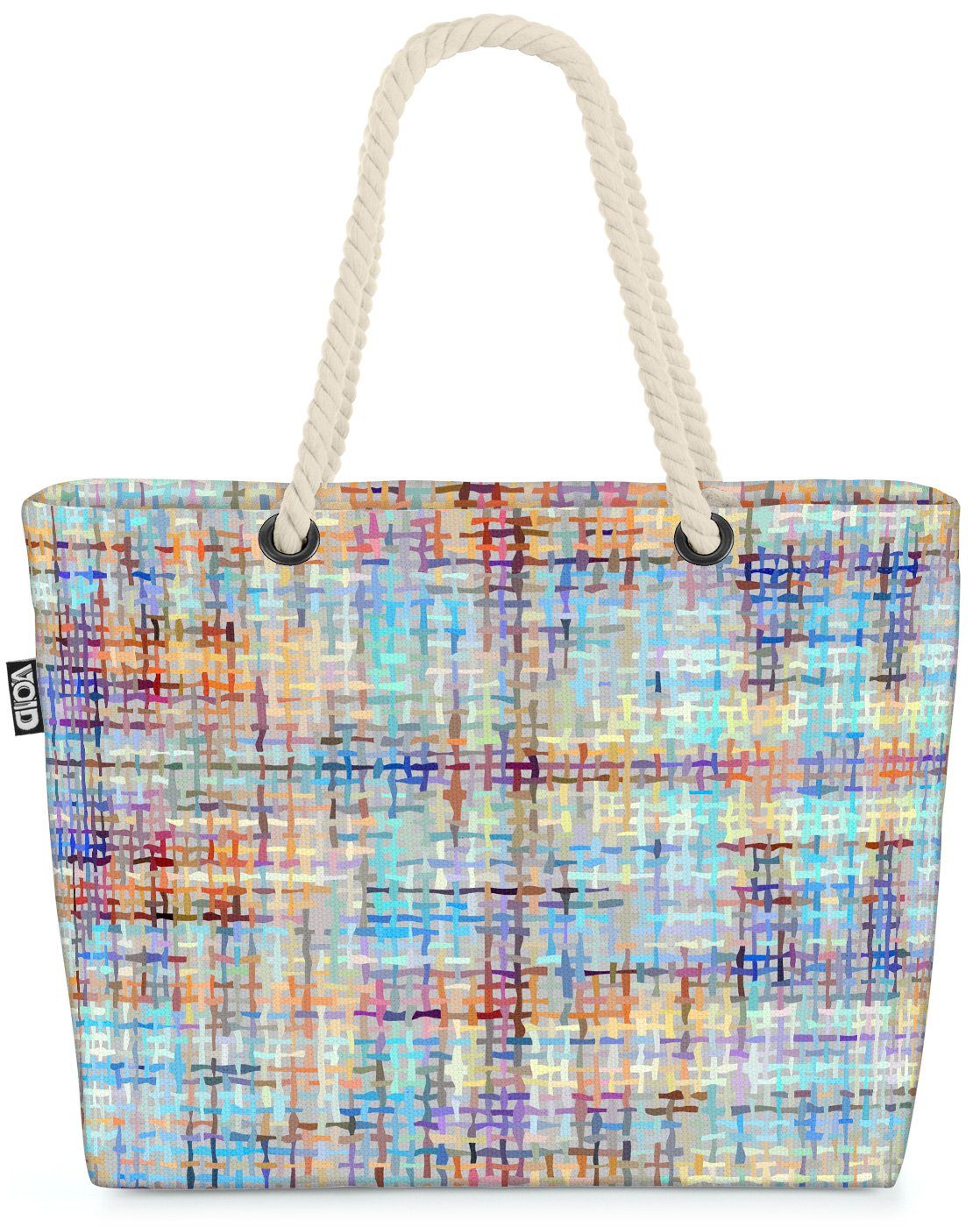 VOID Strandtasche (1-tlg), Tweed Style Beach Bag muster nahtlos textur viereck fliesen retro ethnisch sack