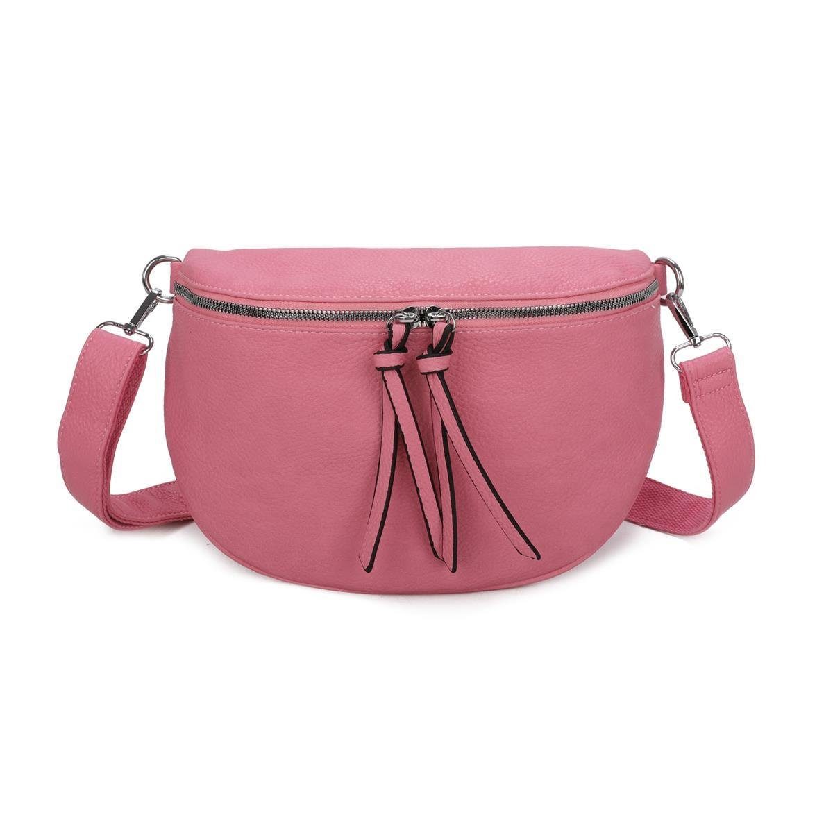 ITALYSHOP24 Bauchtasche Damen Gürteltasche Hüfttasche CrossBody Handytasche, als Schultertasche, CrossOver, Umhängetasche tragbar