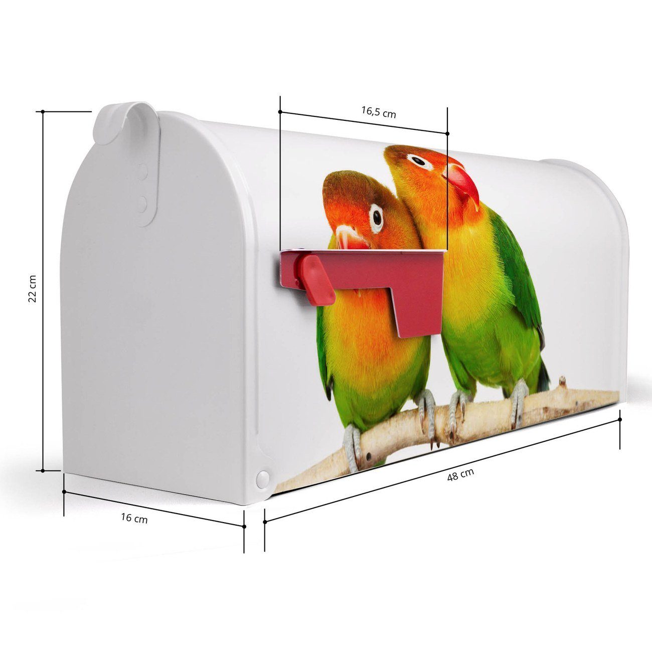 original cm (Amerikanischer banjado Briefkasten, Mississippi Briefkasten x Mailbox Amerikanischer weiß Papageien 22 17 aus USA), 51 x
