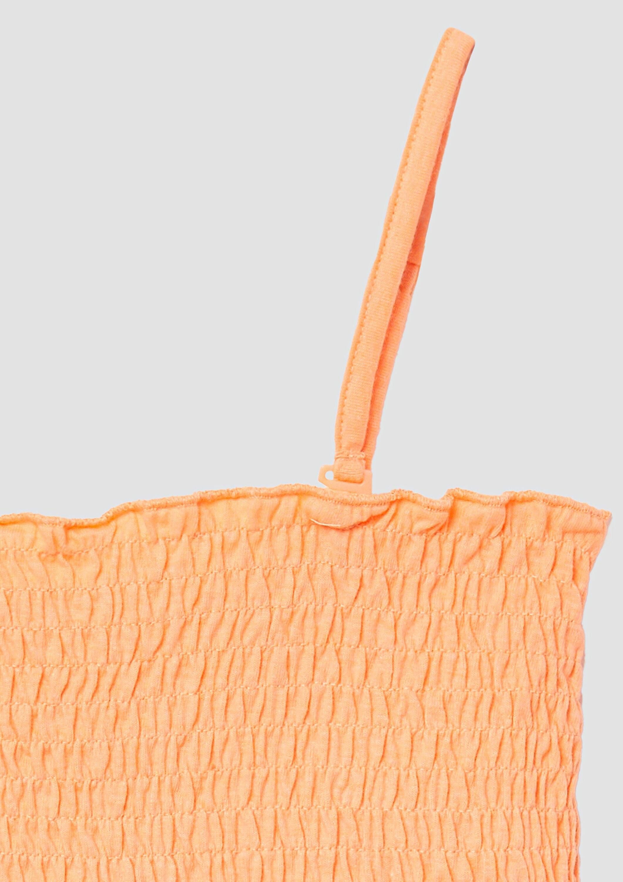 s.Oliver Muskelshirt T-Shirt Gesmoktes Crop-Top mit abnehmbaren Spaghettiträgern