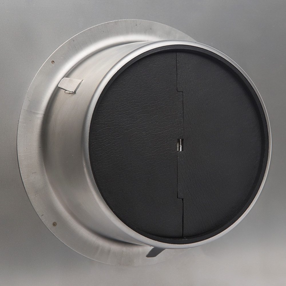 Paneir Lüftungsgitter Edelstahl Abluftgitter LG Kappa-E DN 125 Inox V2A Rückstauklappe, mit Zentralklappe und isolierter Rückstauklappe