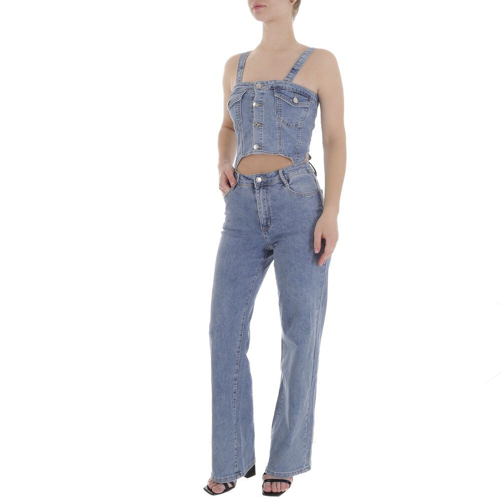 Ital-Design Jumpsuit Denim Set mit Cut-Out-Design günstig online kaufen