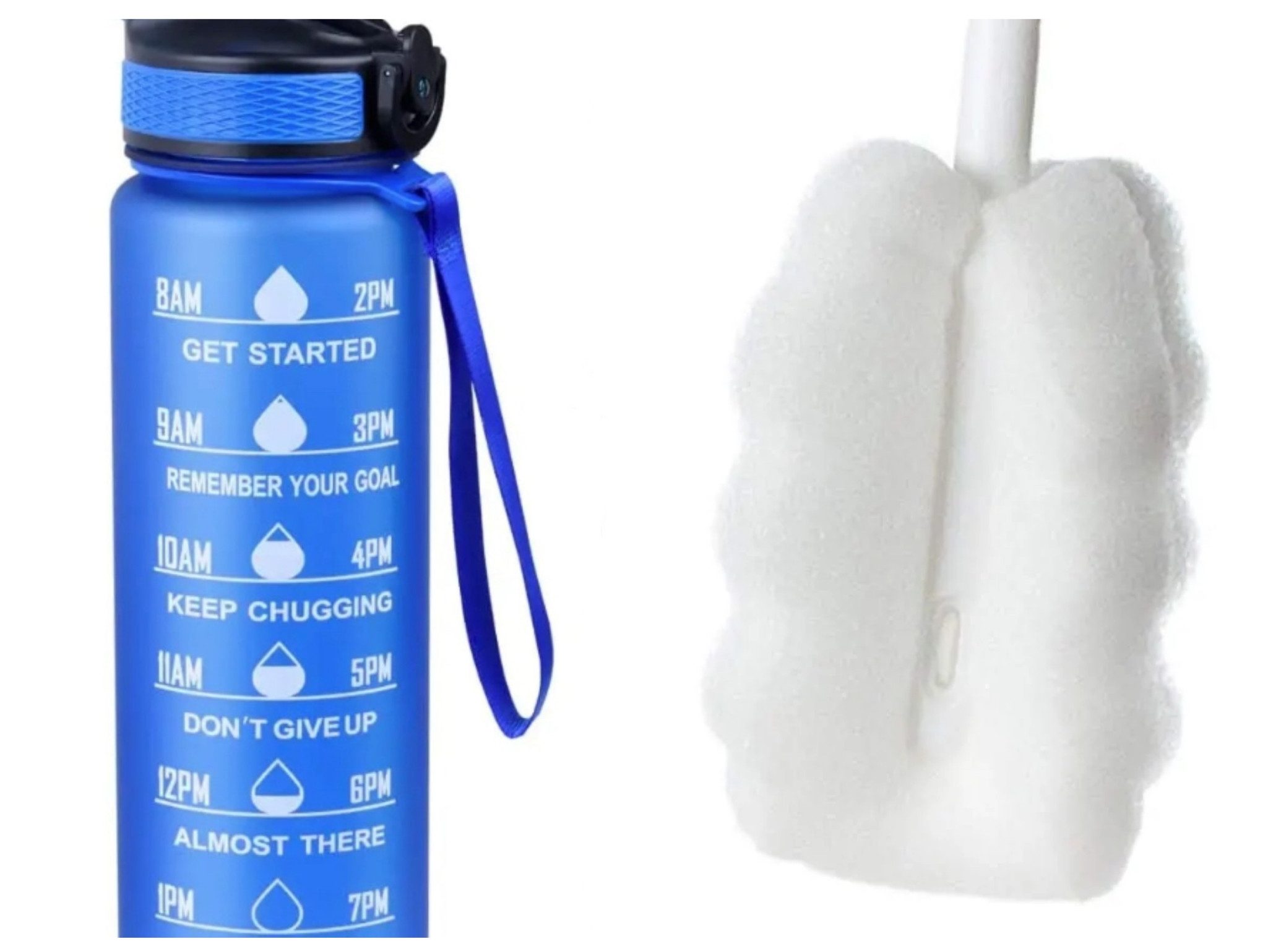 Botells Trinkflasche Sport Trinkflasche, Motivation, Wasserflasche + Strohhalm & Shakerball, Trinke während deiner Aktivität, leicht, auslaufsicher, motivierend