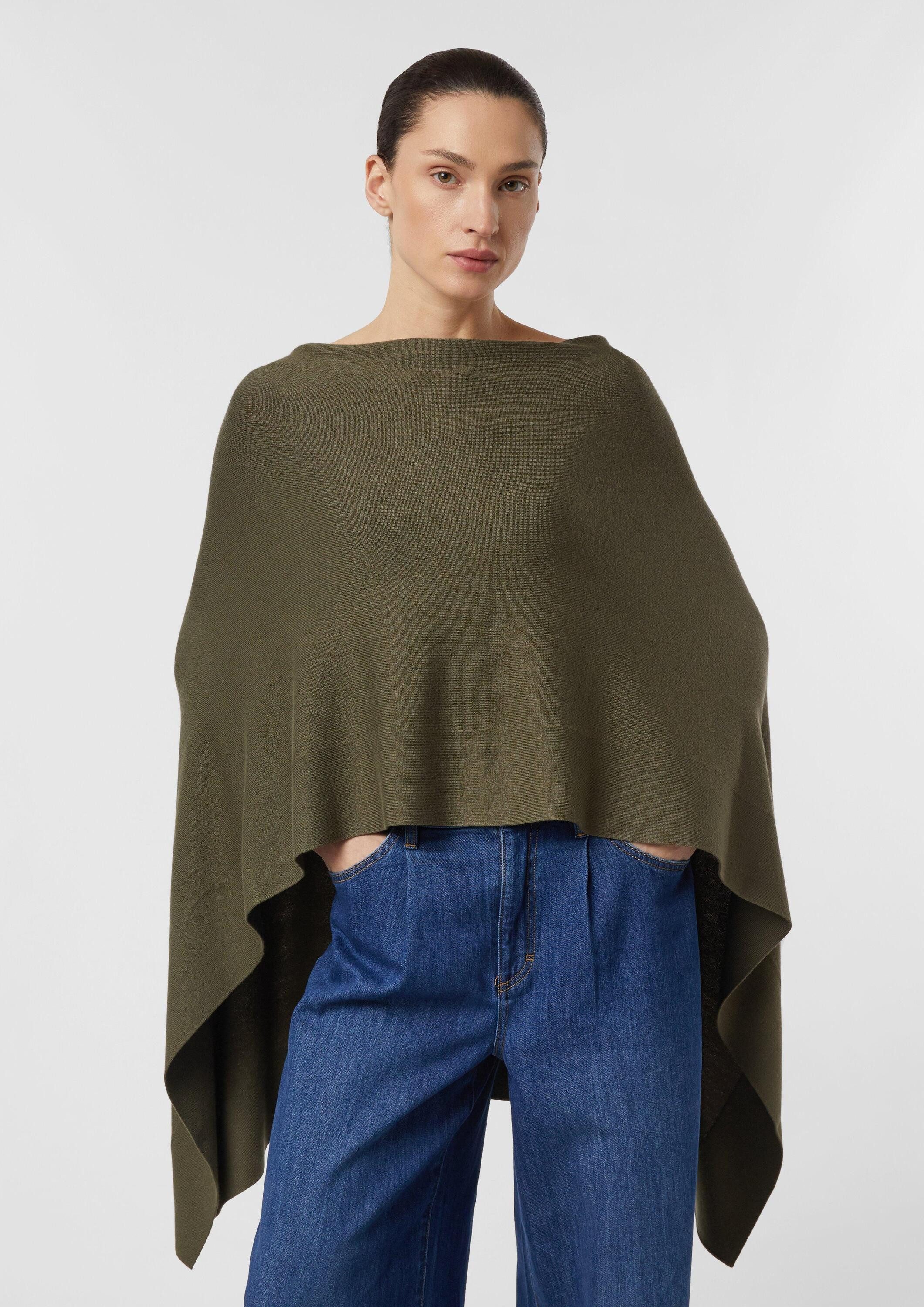 comma Poncho Indoor-Poncho Weicher Viskosemix-Poncho aus Feinstrick günstig online kaufen