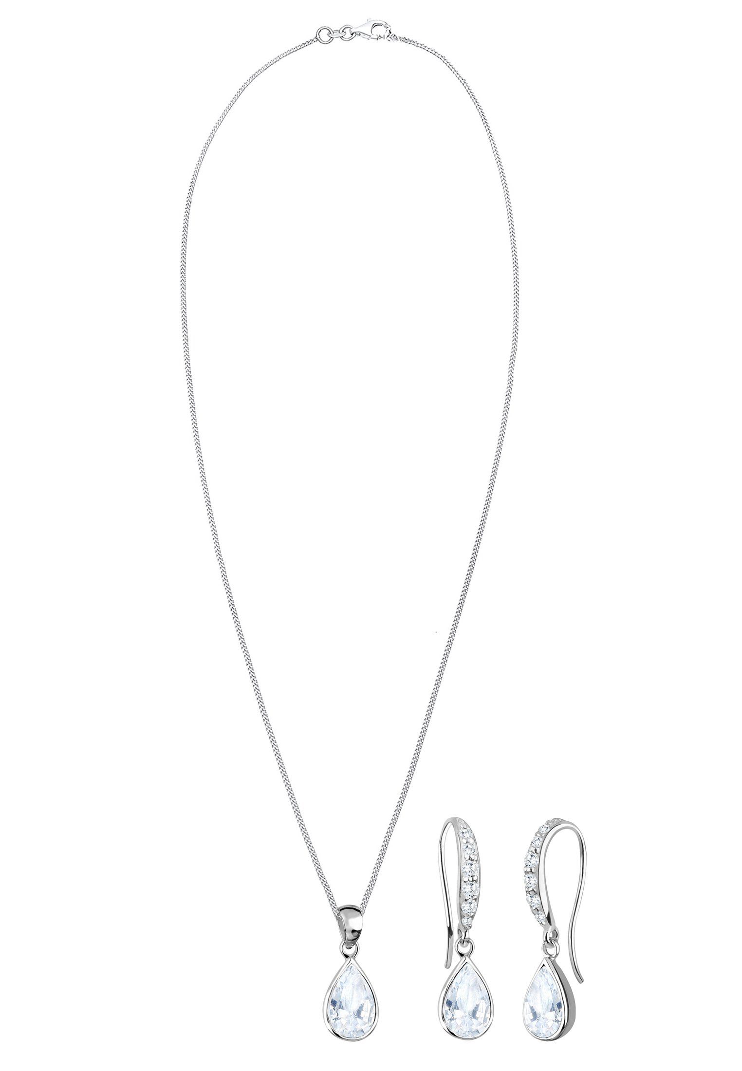 Elli Schmuckset Tropfen Zirkonia Weiß 925 Sterling Silber, Tropfen