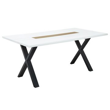 Lomadox Essgruppe FALLON-55, (Spar-Set, 7-tlg), Tisch 180x100cm, Stühle gepolstert und drehbar