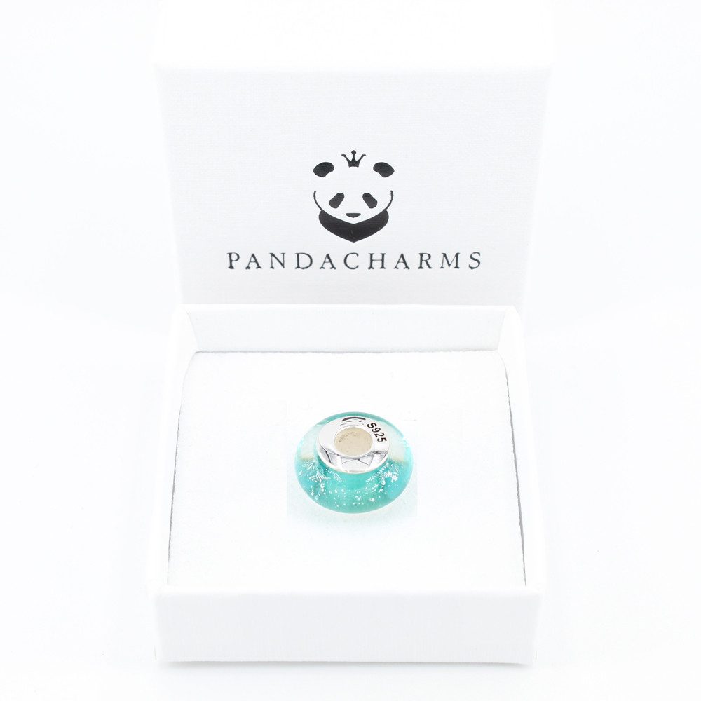 PANDACHARMS Bead Grüner Wasserfall Glas Charm für Armband, Hülse aus 925 Si günstig online kaufen
